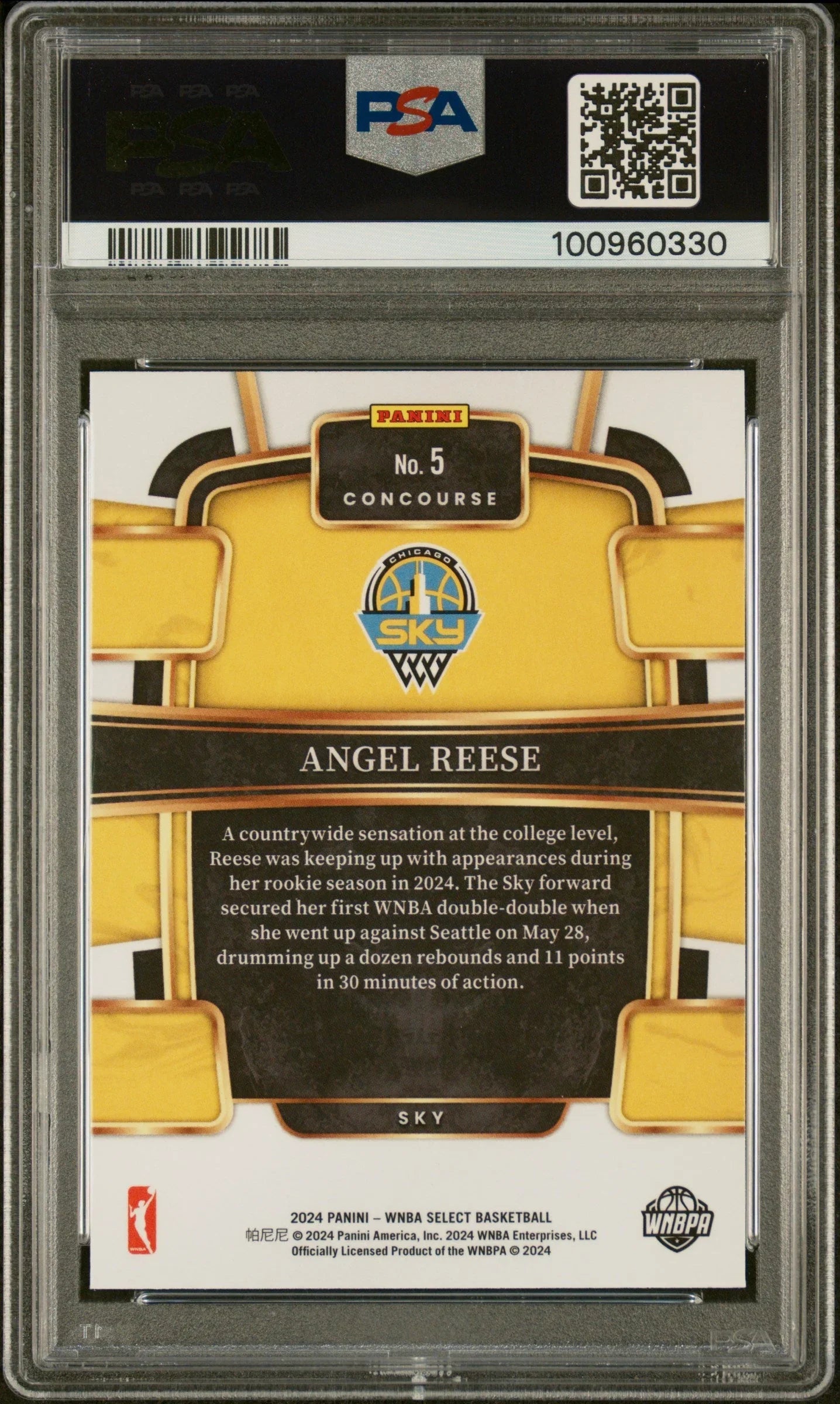 Graded 2024 Panini Select WNBA Angel Reese #5 Rookie RC Basketball Card PSA 10 Gem Mint