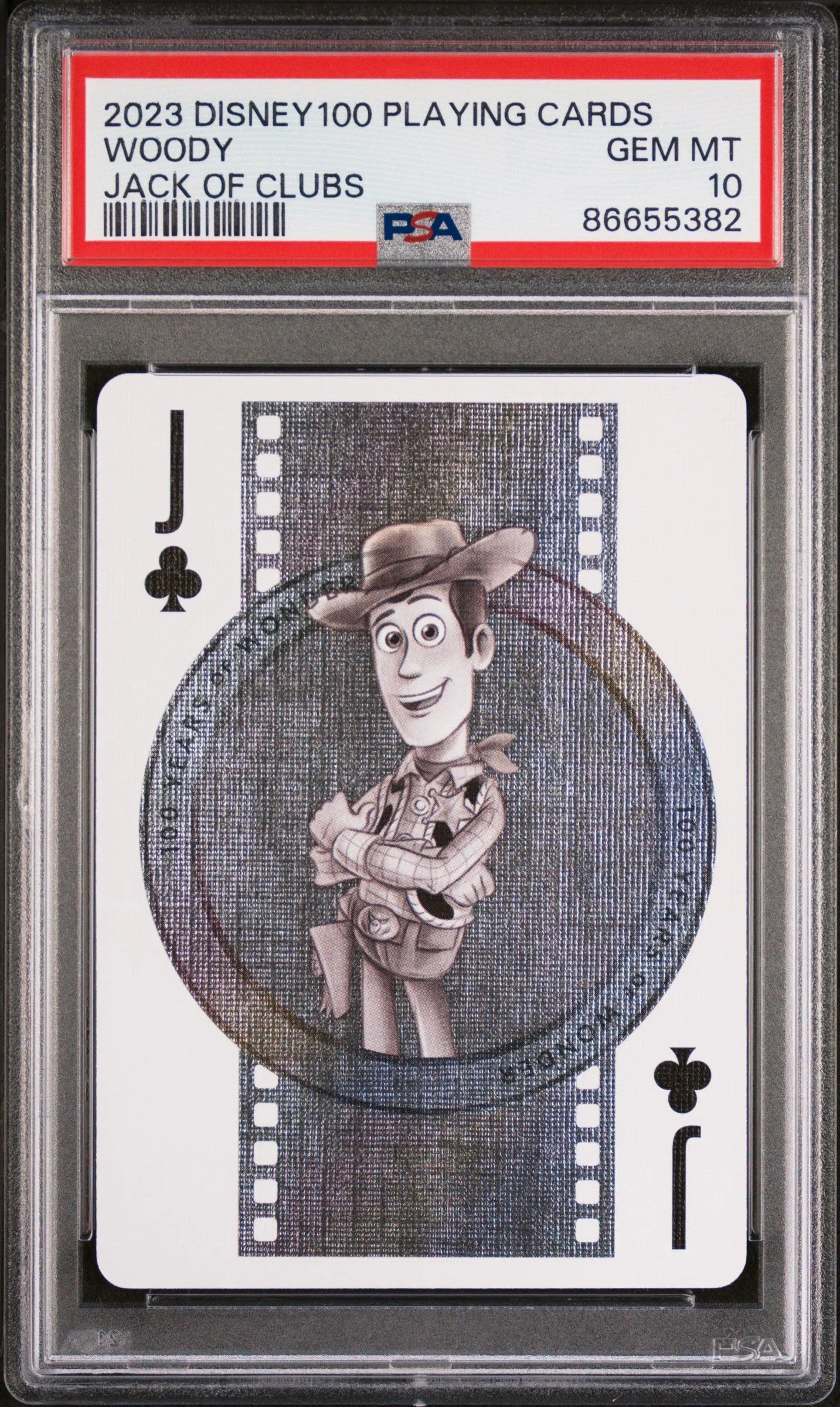 2023 DISNEY 100 PLAYING CARDS WOODY JACK OF CLUBS PSA 10