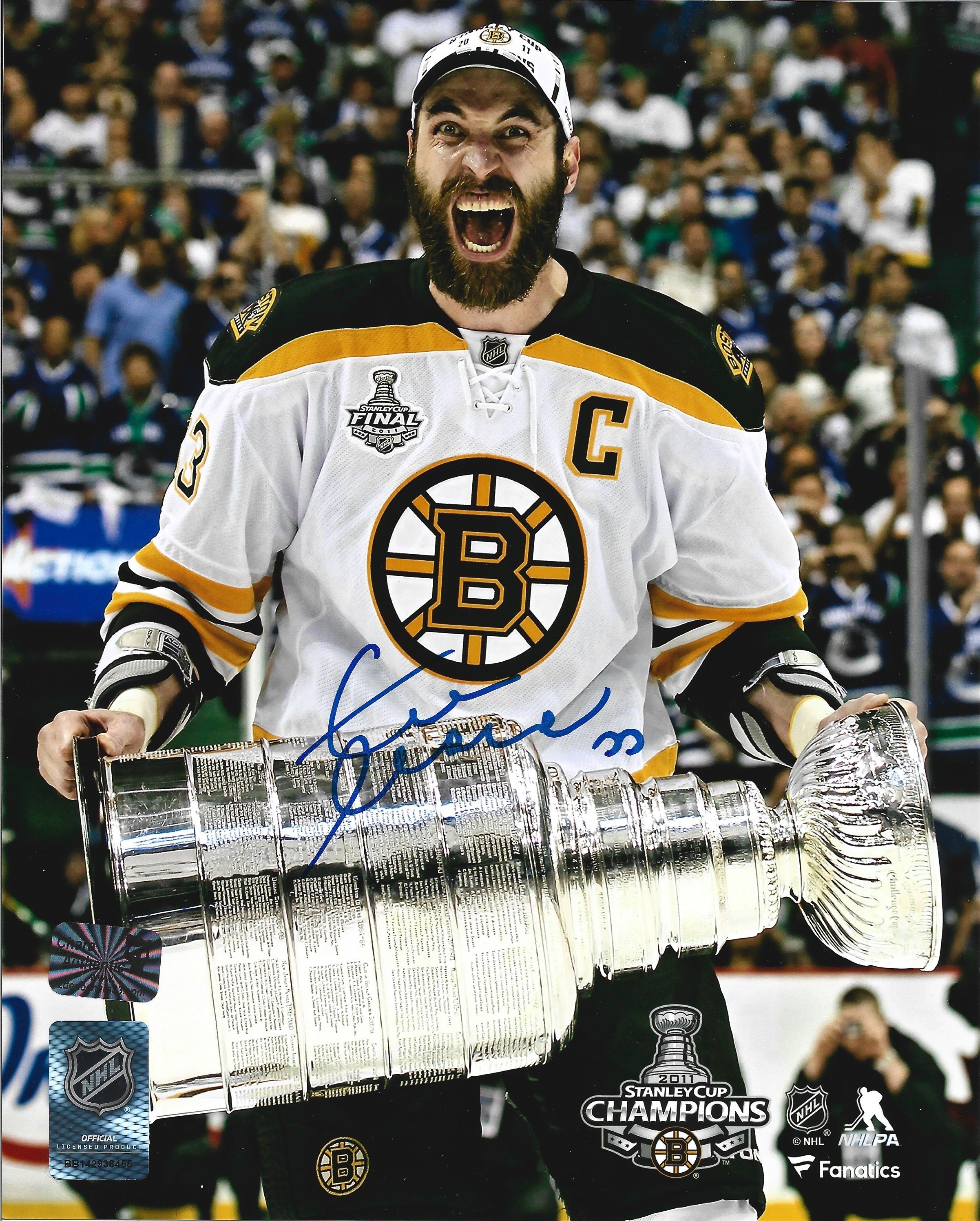 Zdeno Chara 2011 Stanley Cup Boston Bruins Autographed 8" x 10" Hockey Photo