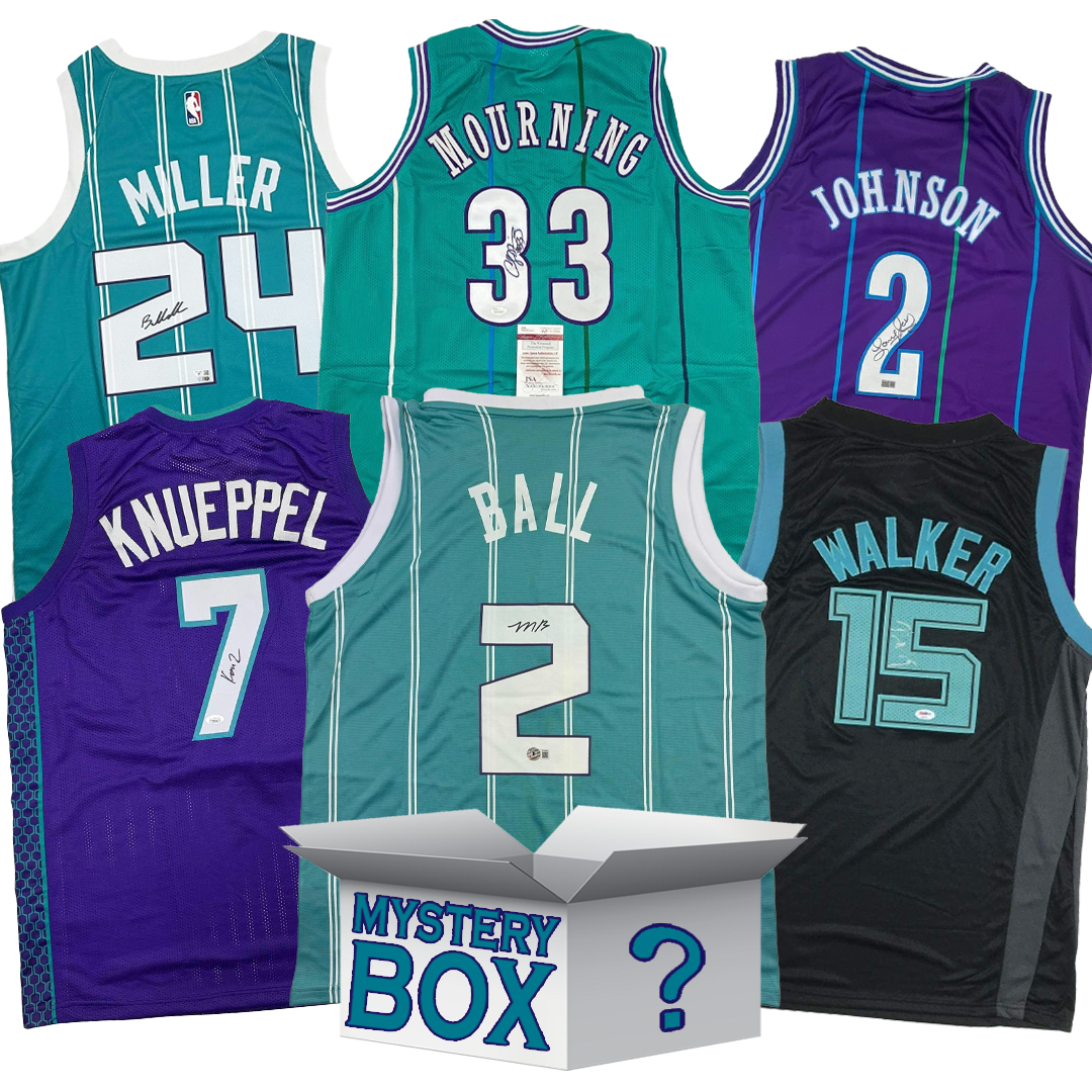 Autographed/Signed Charlotte Basketball Jersey Mystery Box with PSA JSA or Beckett COA