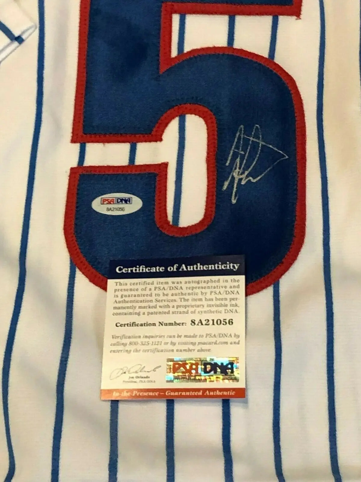 Chicago Cubs Albert Almora Jr. Autographed Signed Jersey Psa Coa