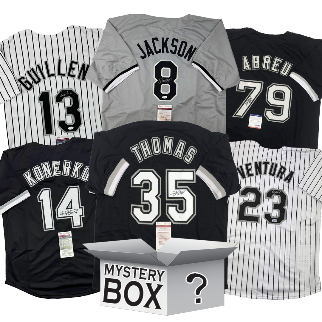 Autographed/Signed Chicago Baseball Jersey Mystery Box with PSA JSA or Beckett COA
