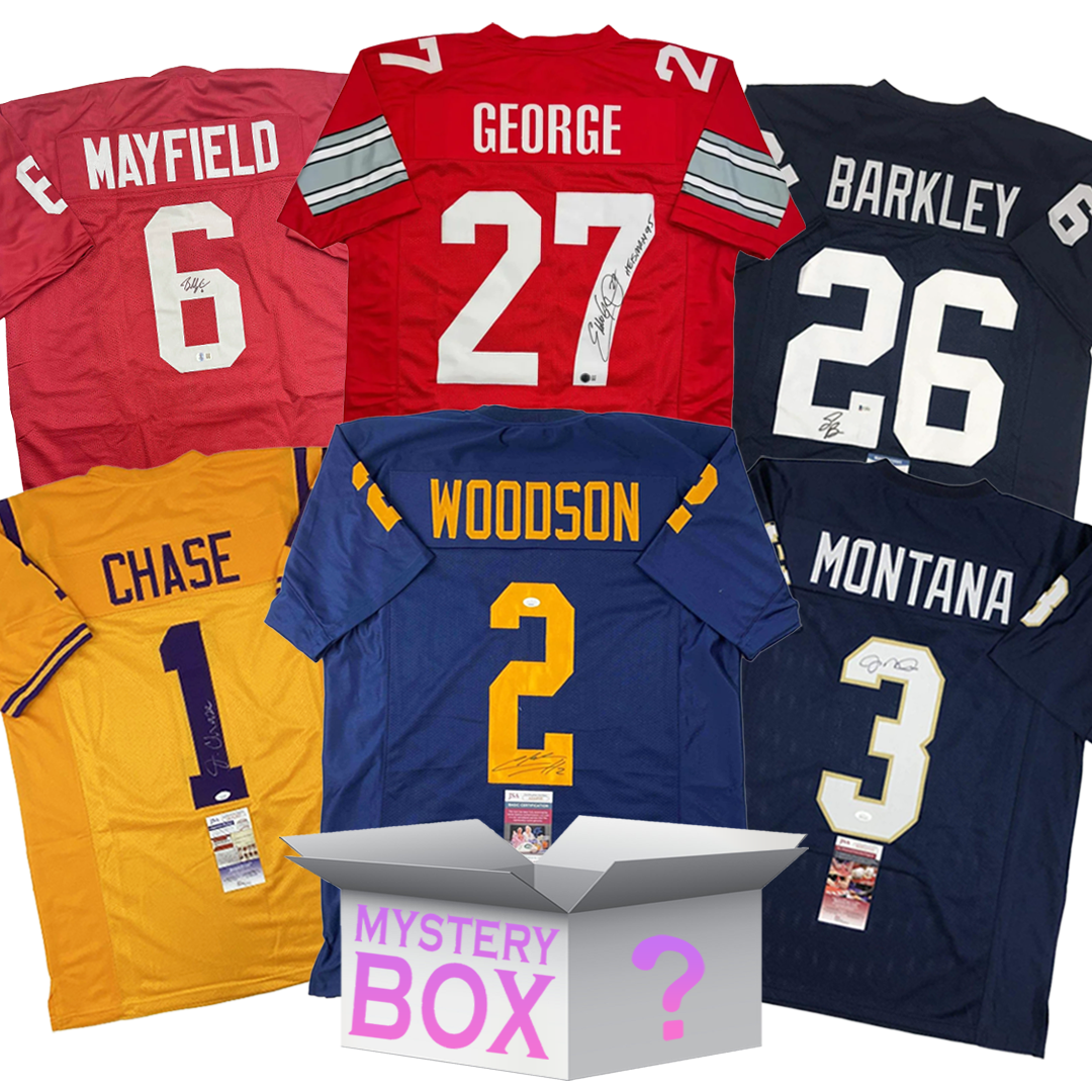College Autographed/Signed Football Jersey Mystery Box with PSA JSA or Beckett COA
