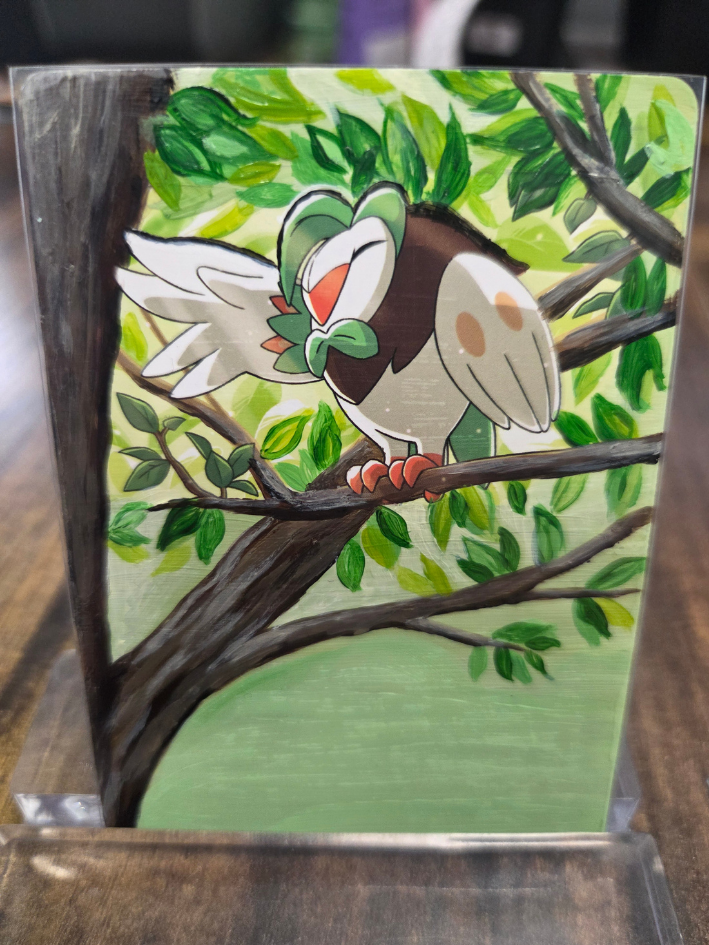 Custom Painted Dartrix Pokemon Card