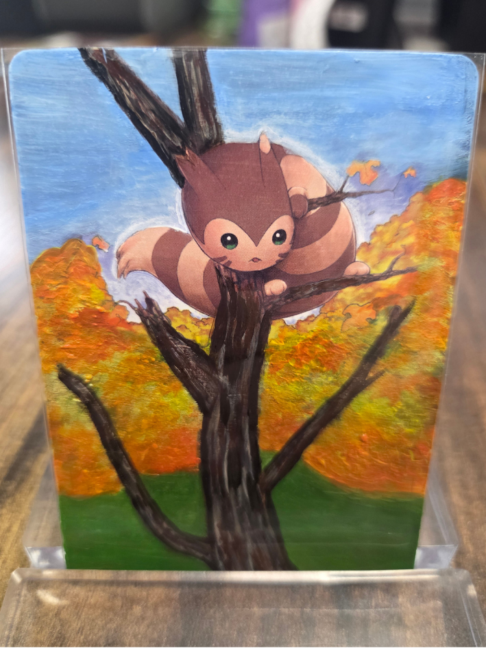 Custom Painted Furret Pokemon Card