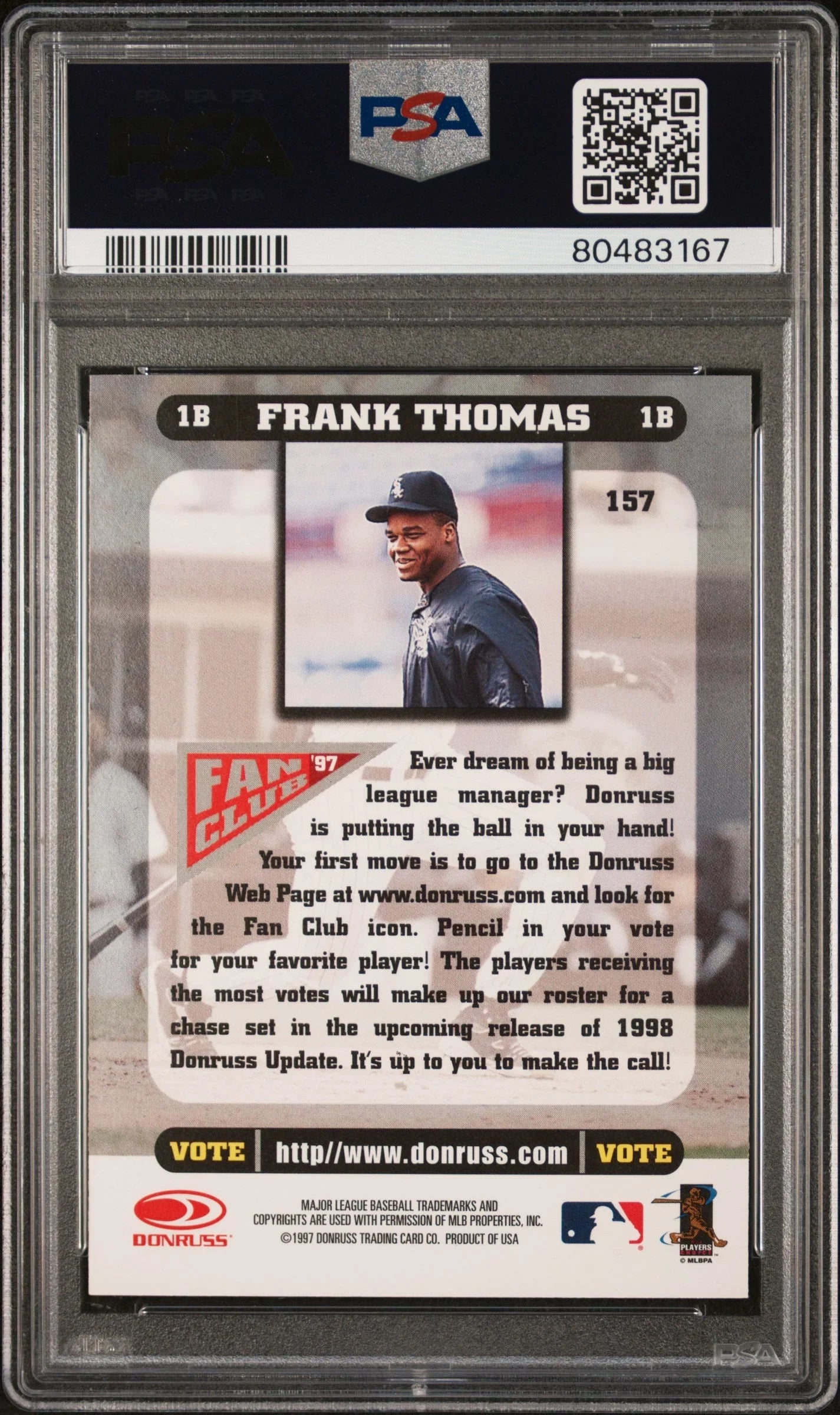 1998 DONRUSS FRANK THOMAS  #157 - PSA 10