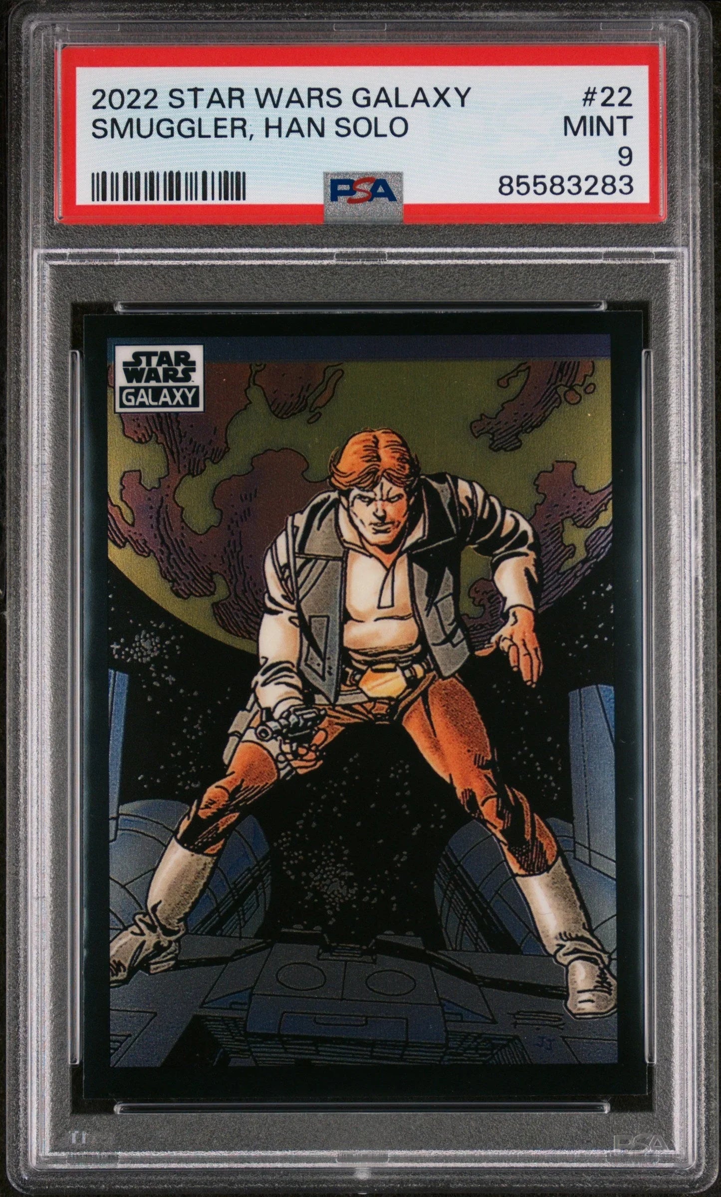 2022 TOPPS CHROME STAR WARS GALAXY SMUGGLER, HAN SOLO  #22 - PSA 9