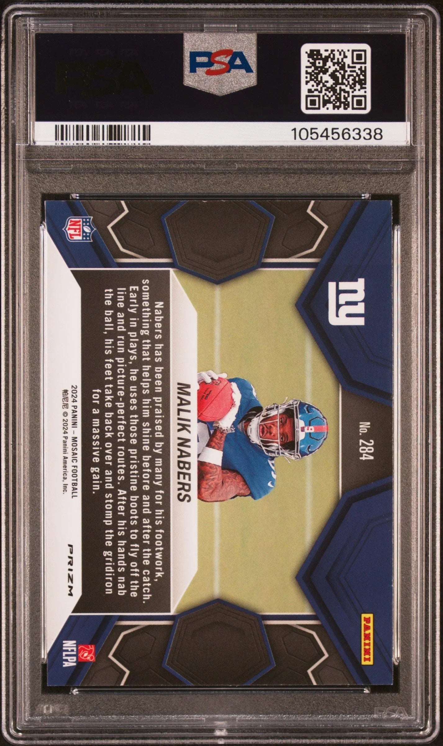 Graded 2024 Panini Mosaic Malik Nabers #284 Camo Pink Rookie RC Football Card PSA 10 Gem Mint