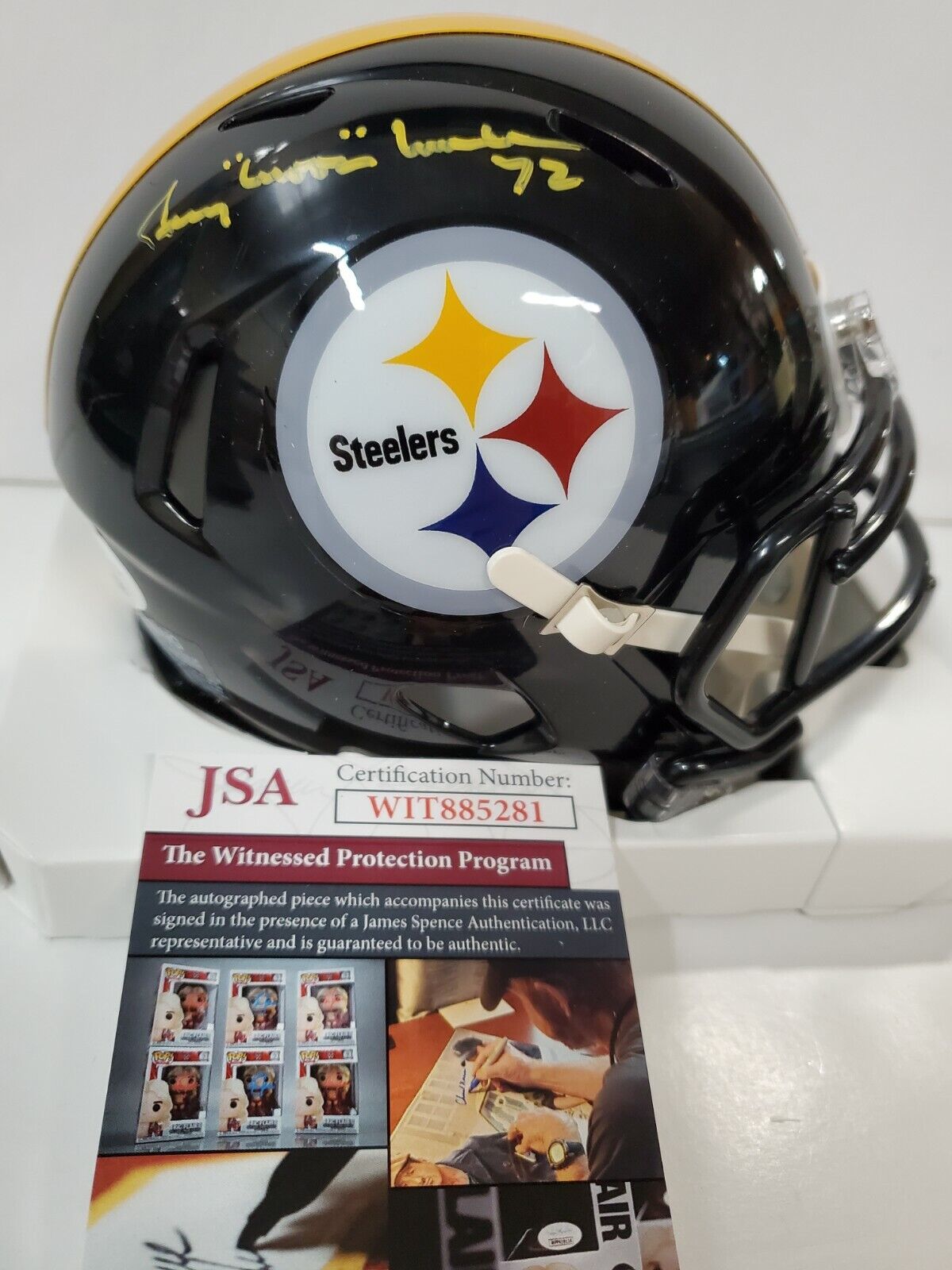 Pittsburgh Steelers Gerry Mullins Autographed Signed Speed Mini Helmet Jsa Coa