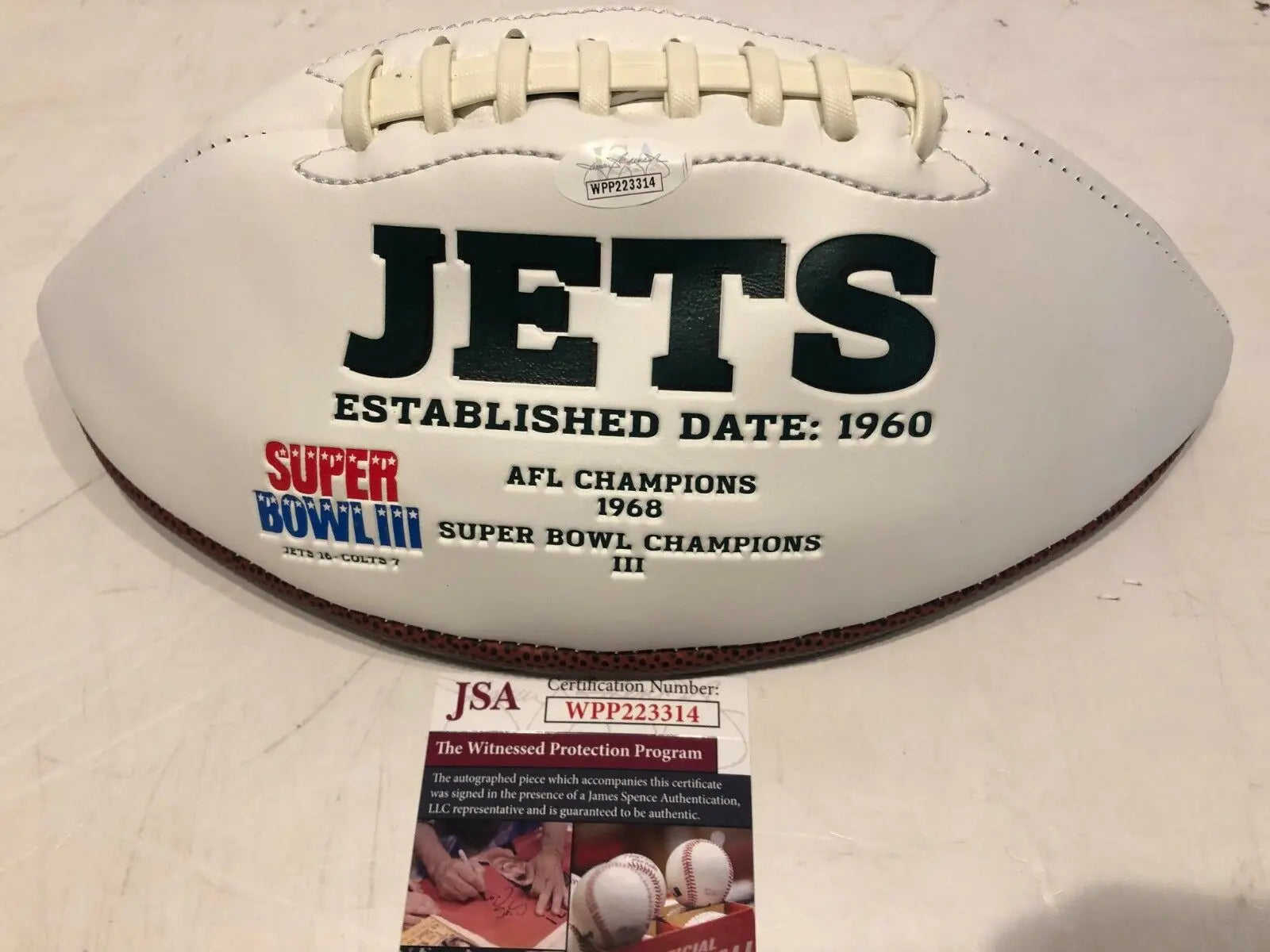 DARRON LEE AUTOGRAPHED SIGNED N.Y. JETS LOGO FOOTBALL JSA COA
