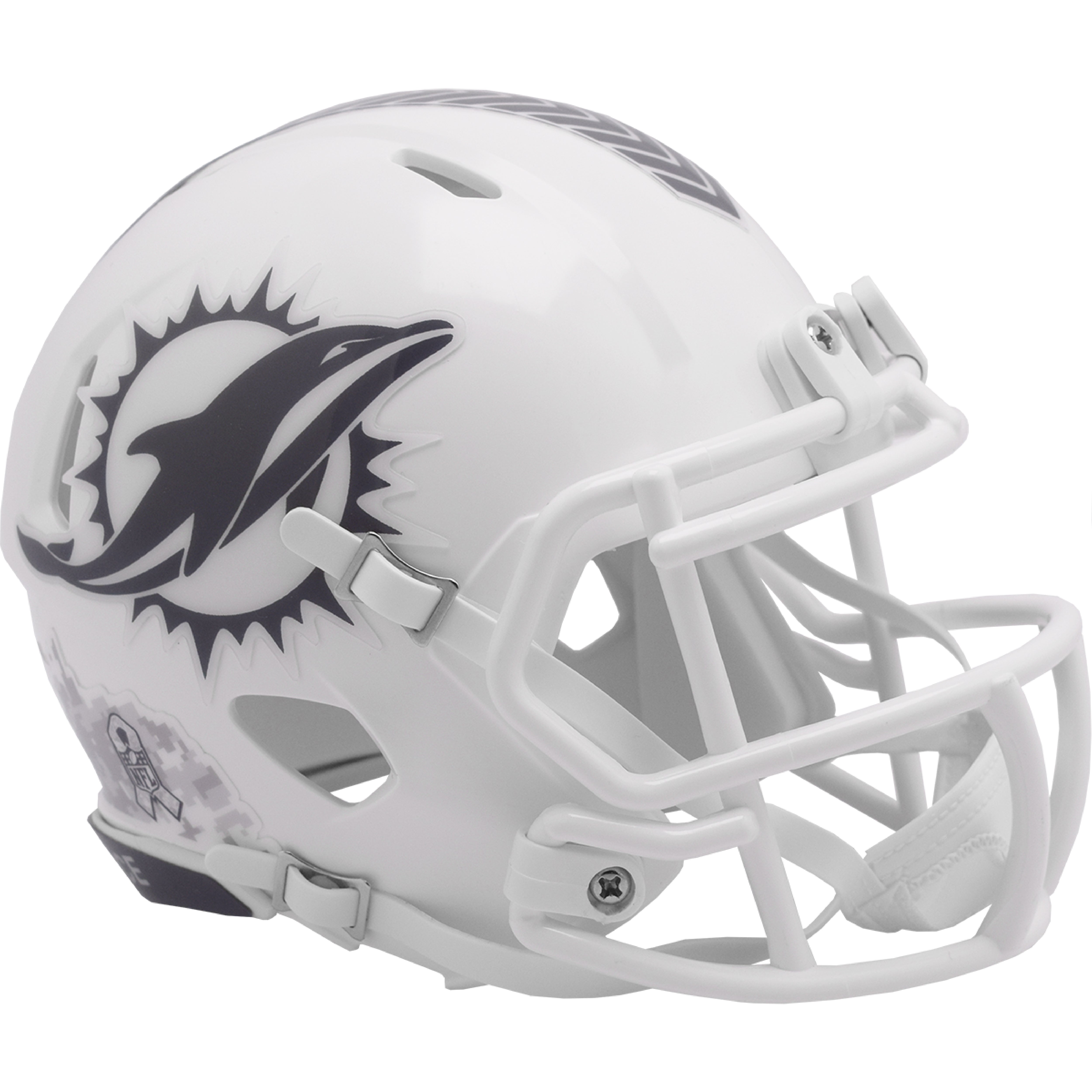 Miami Dolphins 2024 Salute to Service Riddell Speed Mini Football Helmet