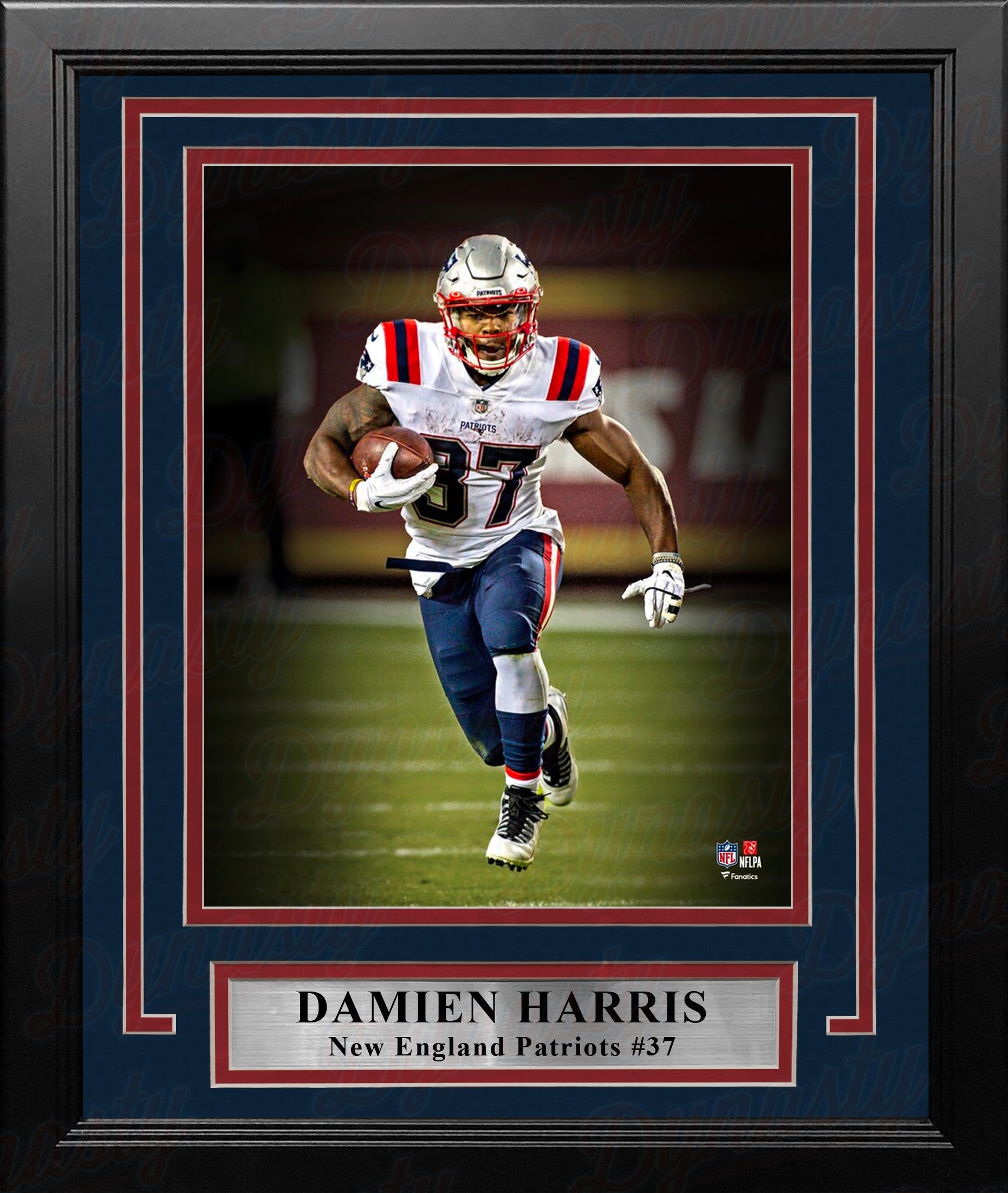 Damien Harris Blackout Action New England Patriots 8" x 10" Framed Football Photo