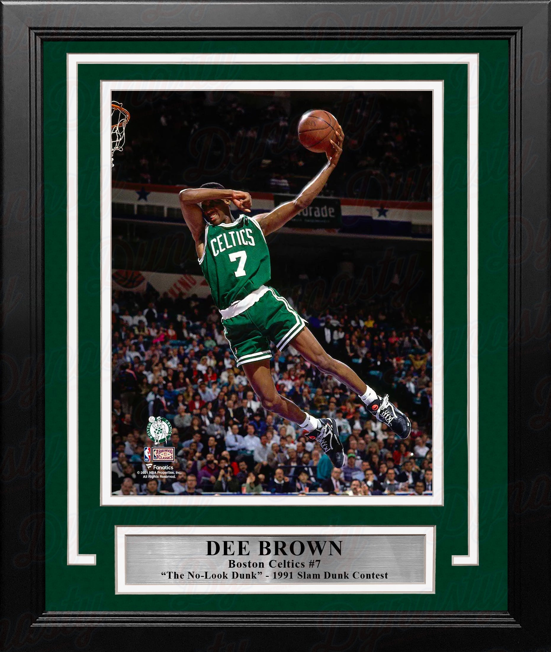Dee Brown No-Look Dunk 1991 Slam Dunk Contest Boston Celtics 8" x 10" Framed Basketball Photo