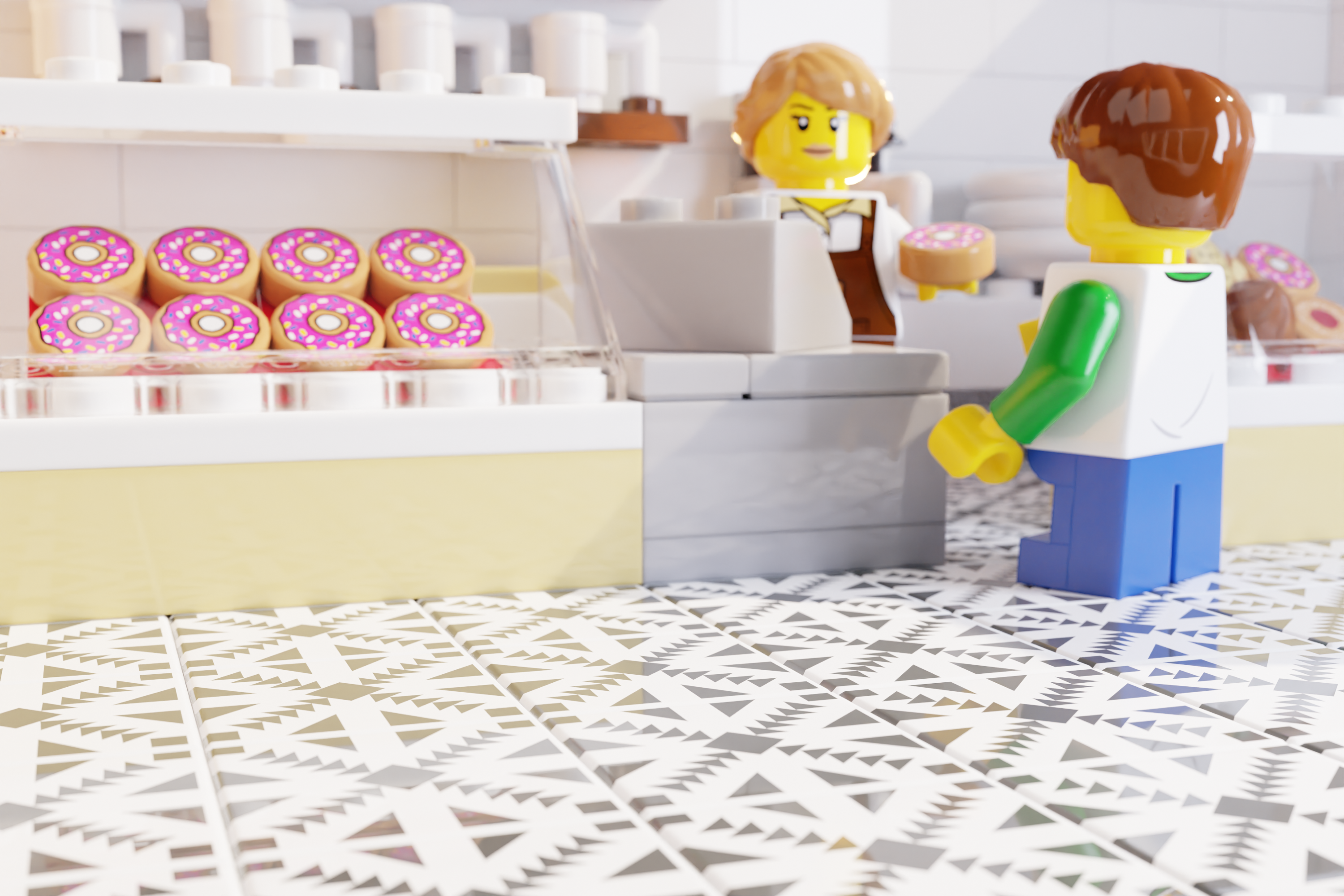 Parlor Doughnuts Tile Part Pack (20 Tiles) made with LEGO parts