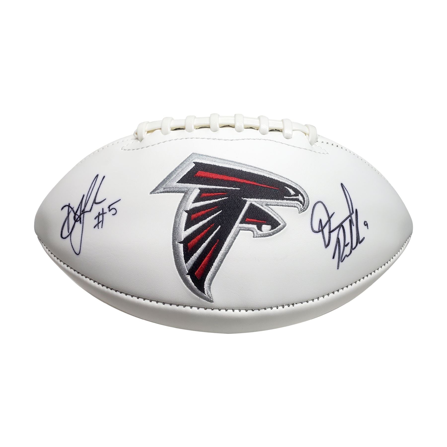 Desond Ridder/Drake London signed Falcons Logo Football - Beckett Authentication