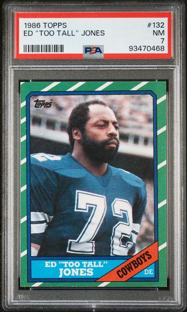 Graded 1986 Topps Ed "Too Tall" Jones #132 Football Card PSA 7 NM