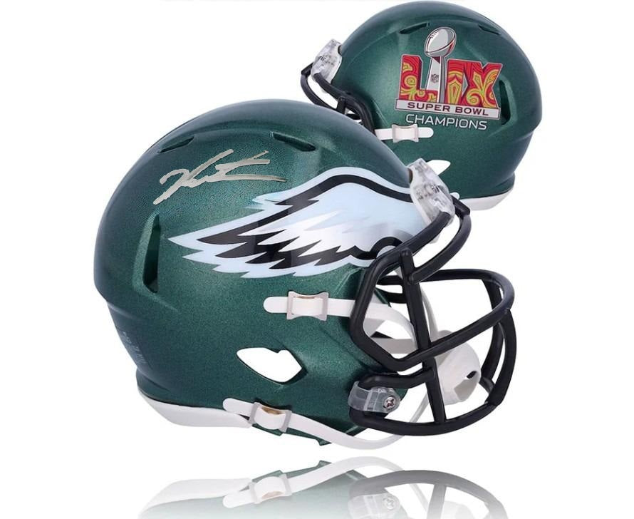 Jalen Carter Philadelphia Eagles Autographed Super Bowl LIX Champions Football Mini-Helmet