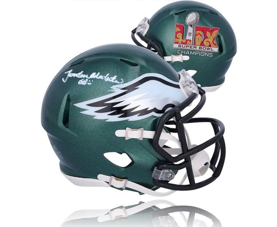 Jordan Mailata Philadelphia Eagles Autographed Super Bowl LIX Champions Football Mini-Helmet