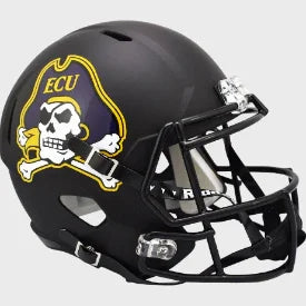 East Carolina Pirates Full Size Speed Replica Football Helmet Matte Black- NCAA