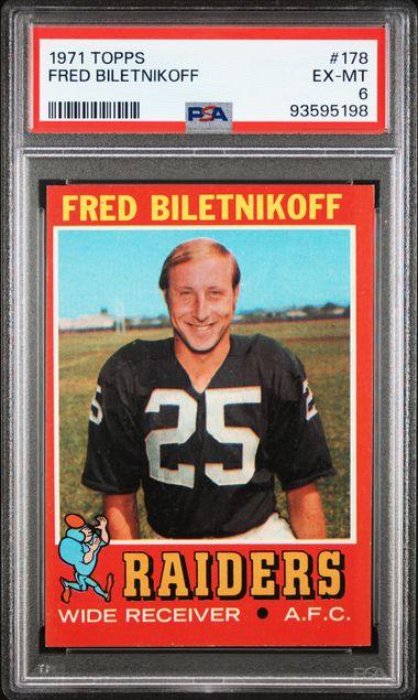 Graded 1971 Topps Fred Biletnikoff #178 Football Card PSA 6 EX-MT