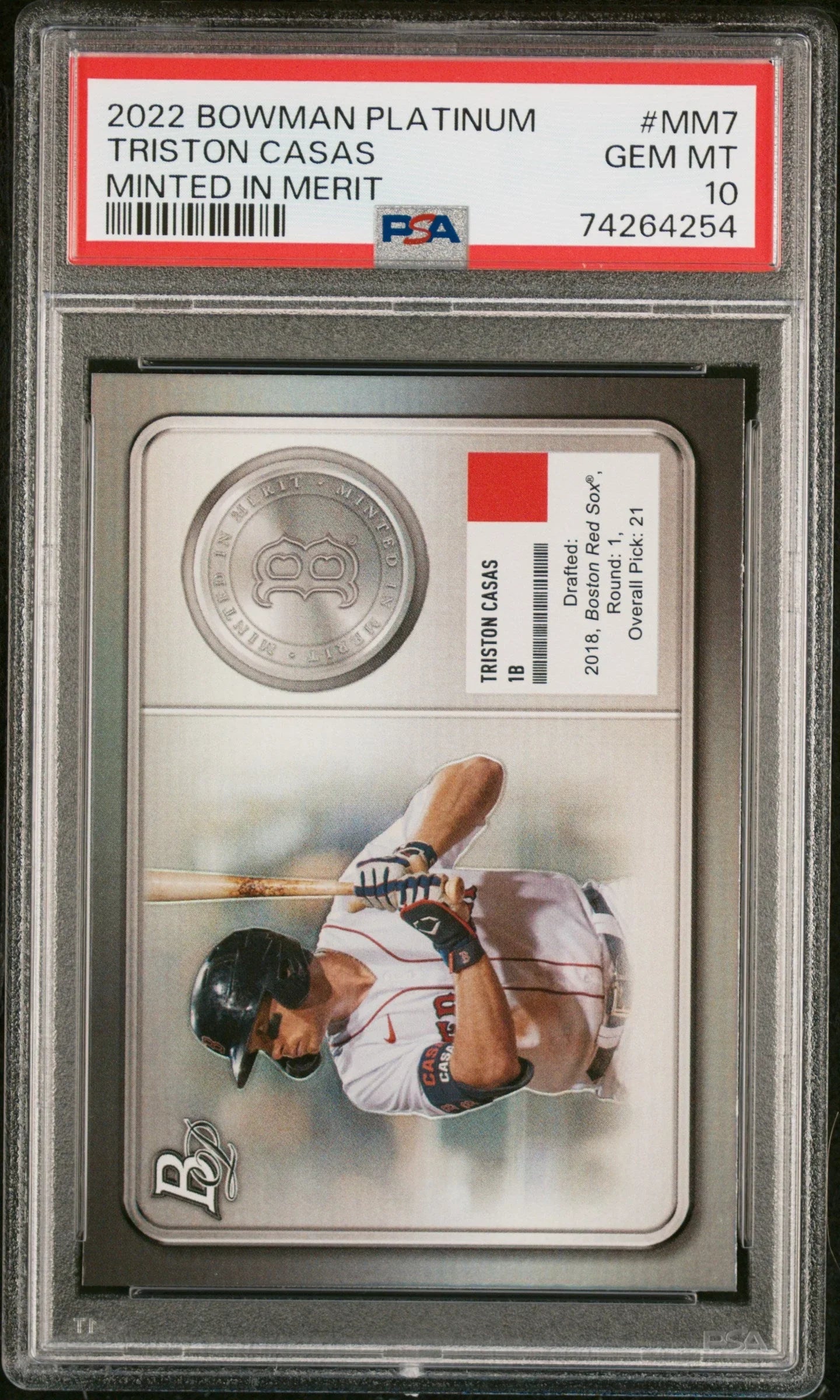 Graded 2022 Topps Bowmans Platinum Triston Casas #MM7 Minted in Merit Rookie RC Baseball Card PSA 10 Gem Mint