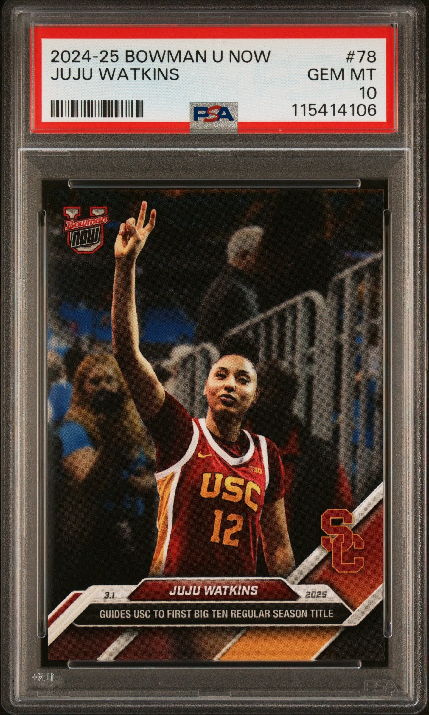Graded 2024 Topps Bowman U Now JuJu Watkins #78 Rookie RC Basketball Card PSA 10 Gem Mint