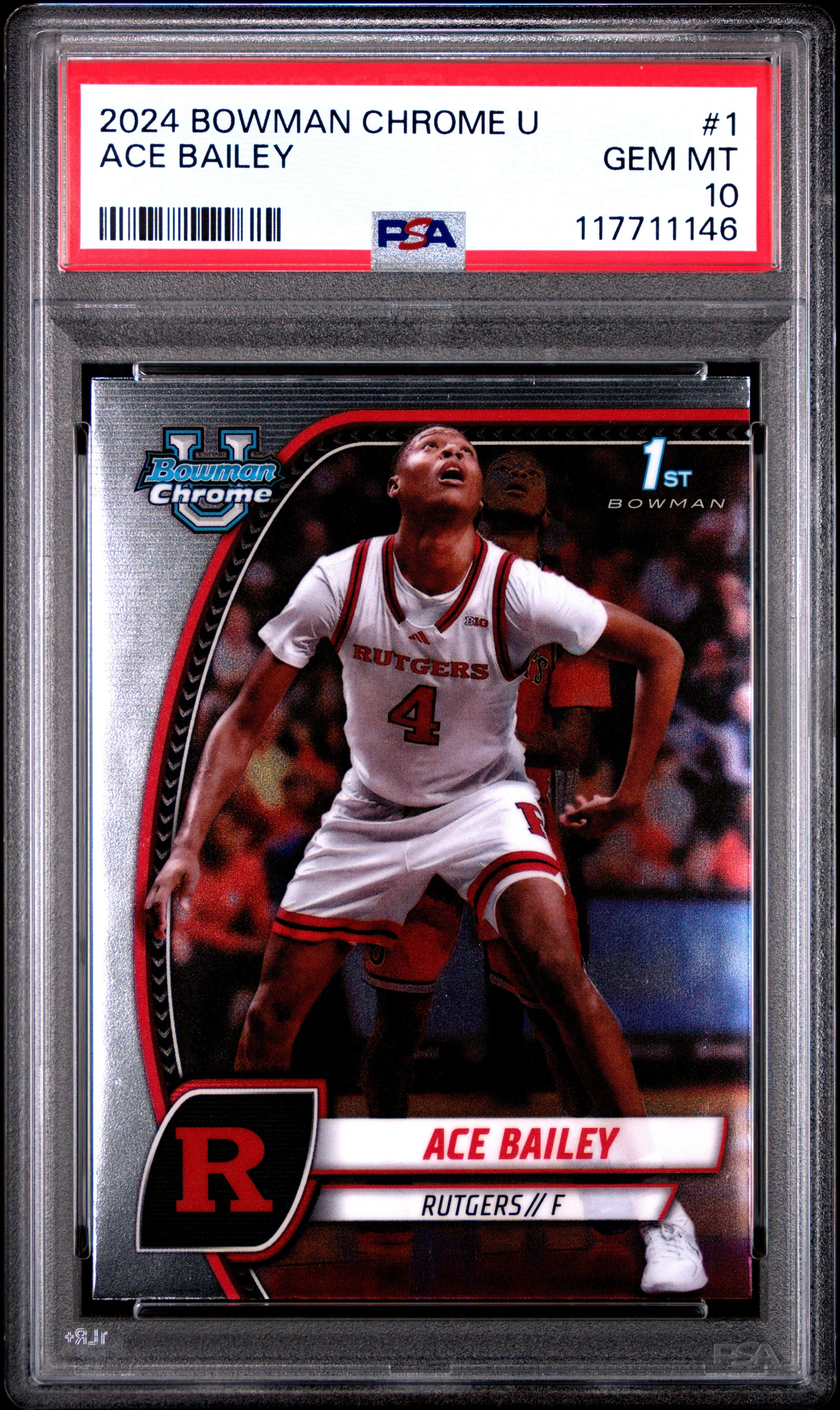 Graded 2024 Topps Bowman U Chrome Ace Bailey #1 Rookie RC Basketball Card PSA 10 Gem Mint