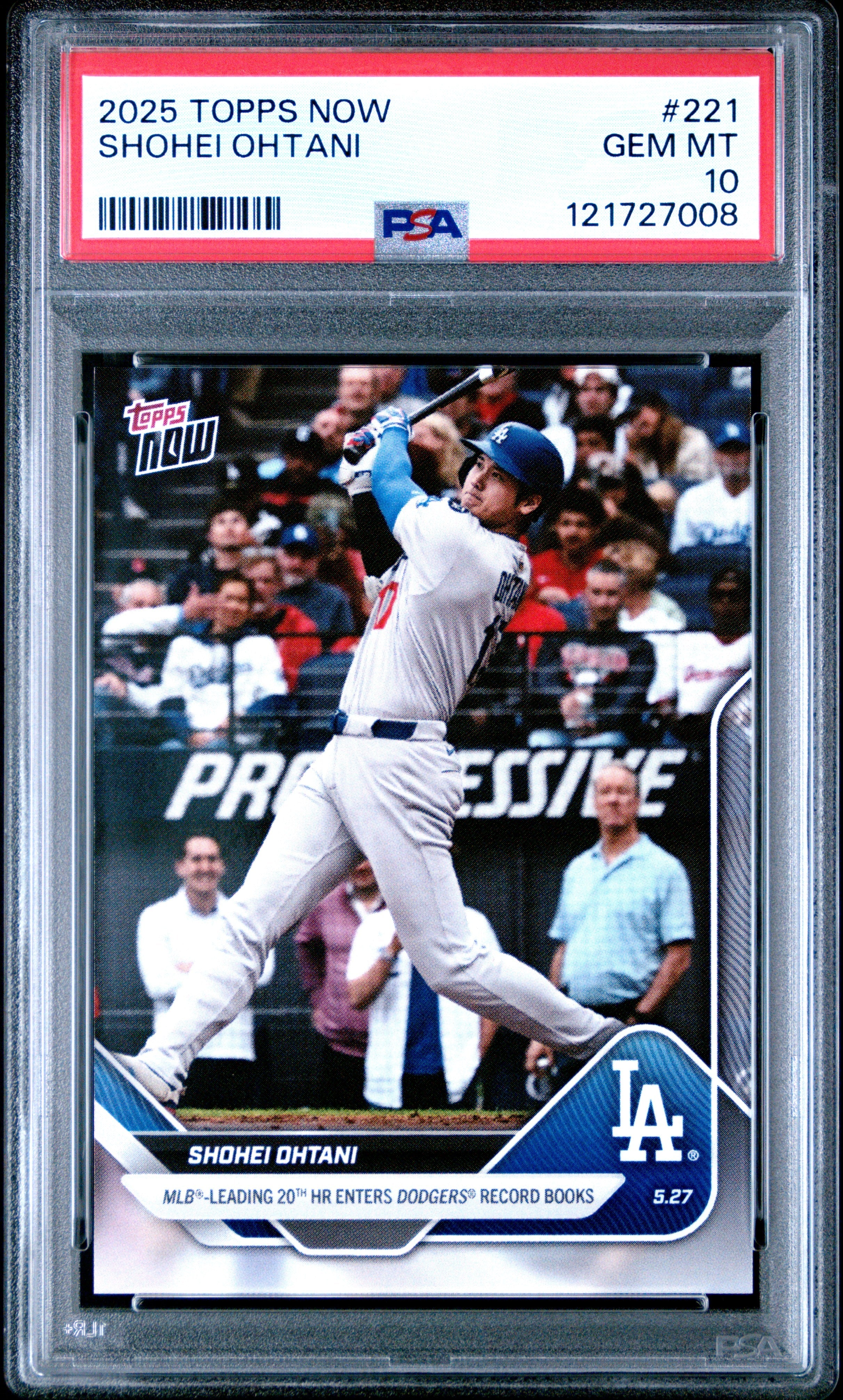 Graded 2025 Topps Now Shohei Ohtani #221 Baseball Card PSA 10 Gem Mint