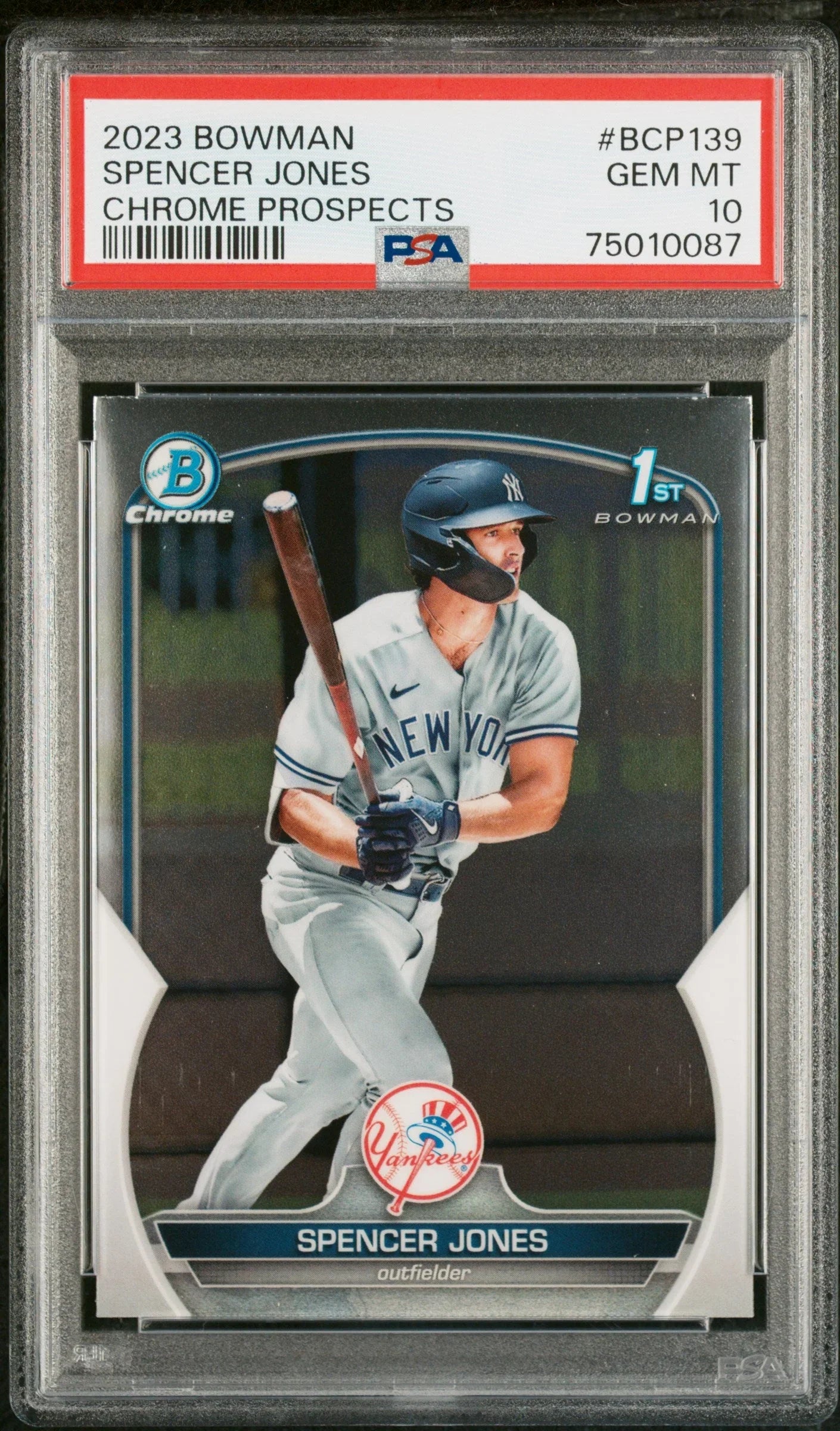 Graded 2023 Topps Bowman Spencer Jones #BCP139 Rookie RC Baseball Card PSA 10 Gem Mint