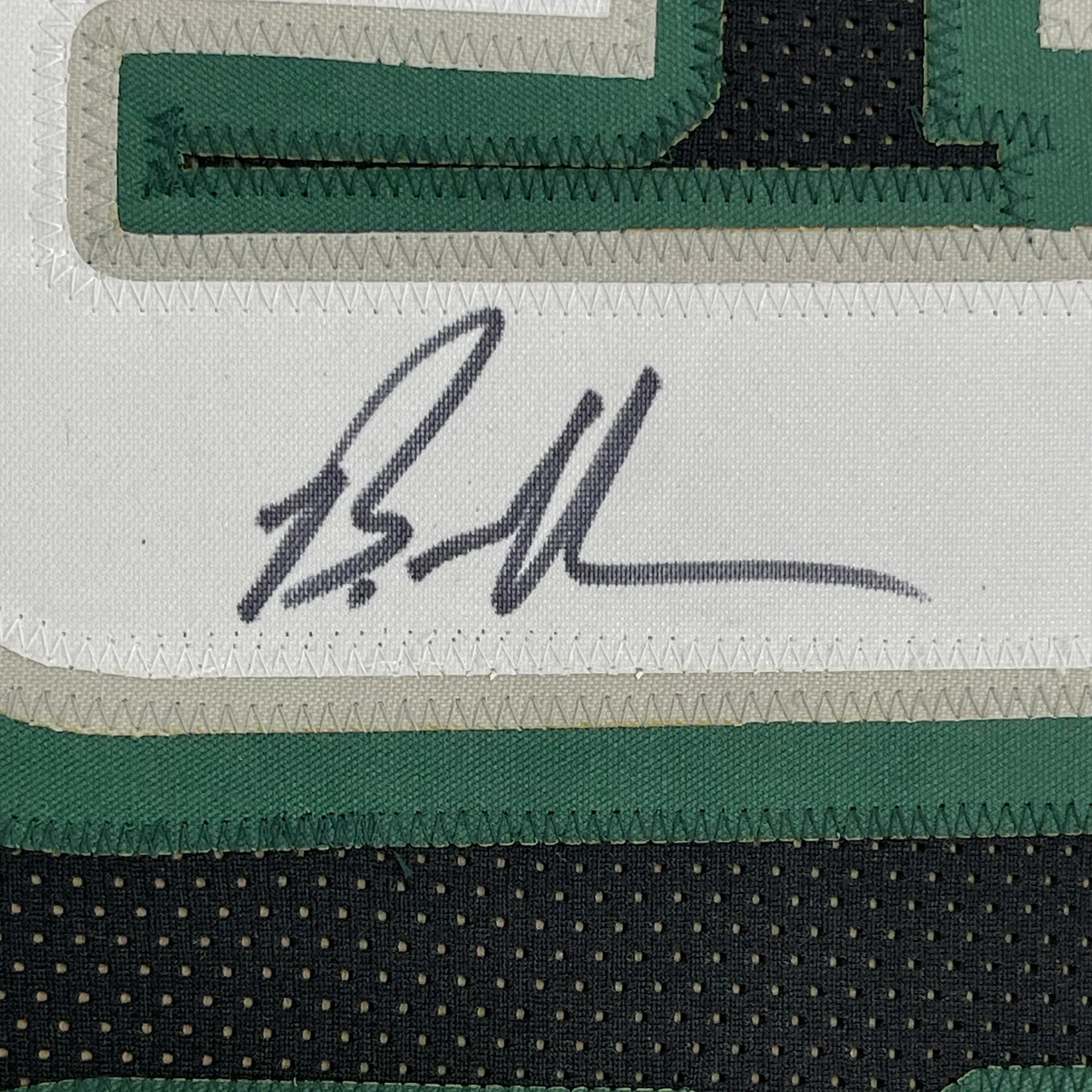 Framed Autographed/Signed Brandon Graham 35x39 Philadelphia Black Football Jersey JSA COA