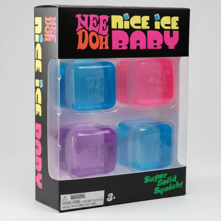 Schylling Nee-Doh Gum Drop Super Solid Squish: Nice Ice Baby 4-Pack
