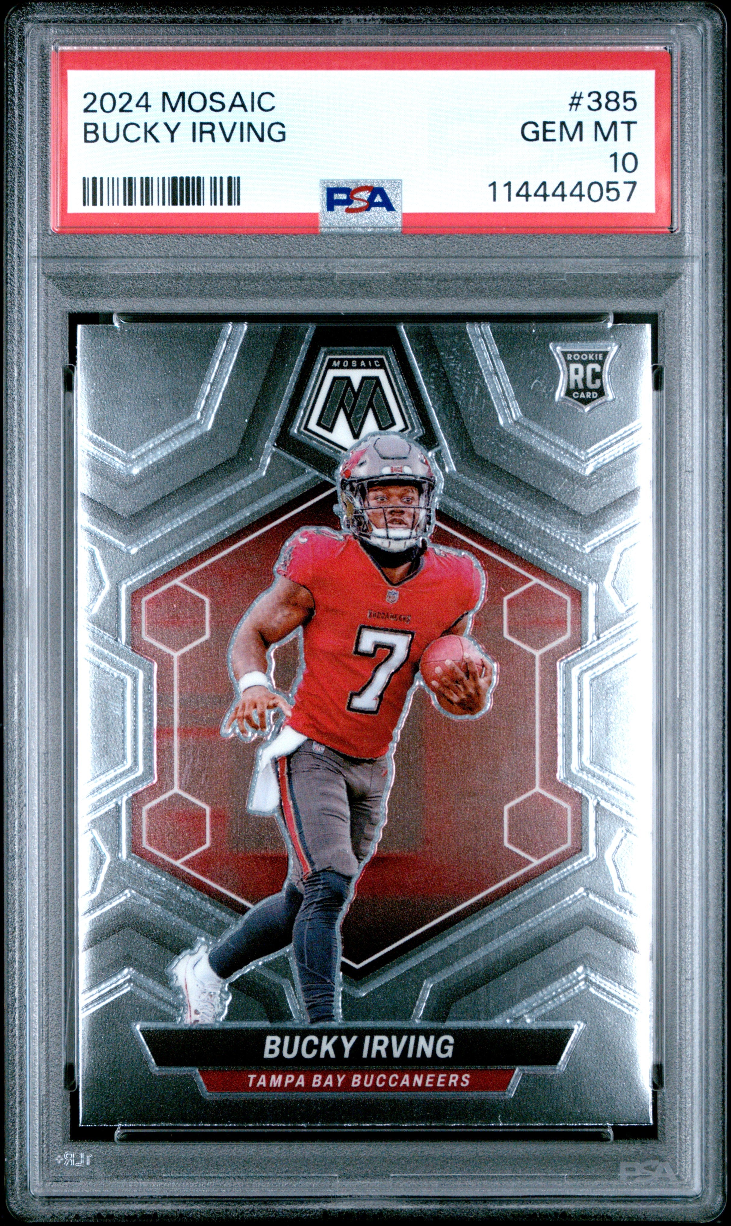 Graded 2024 Panini Mosaic Bucky Irving #385 Rookie RC Football Card PSA 10 Gem Mint