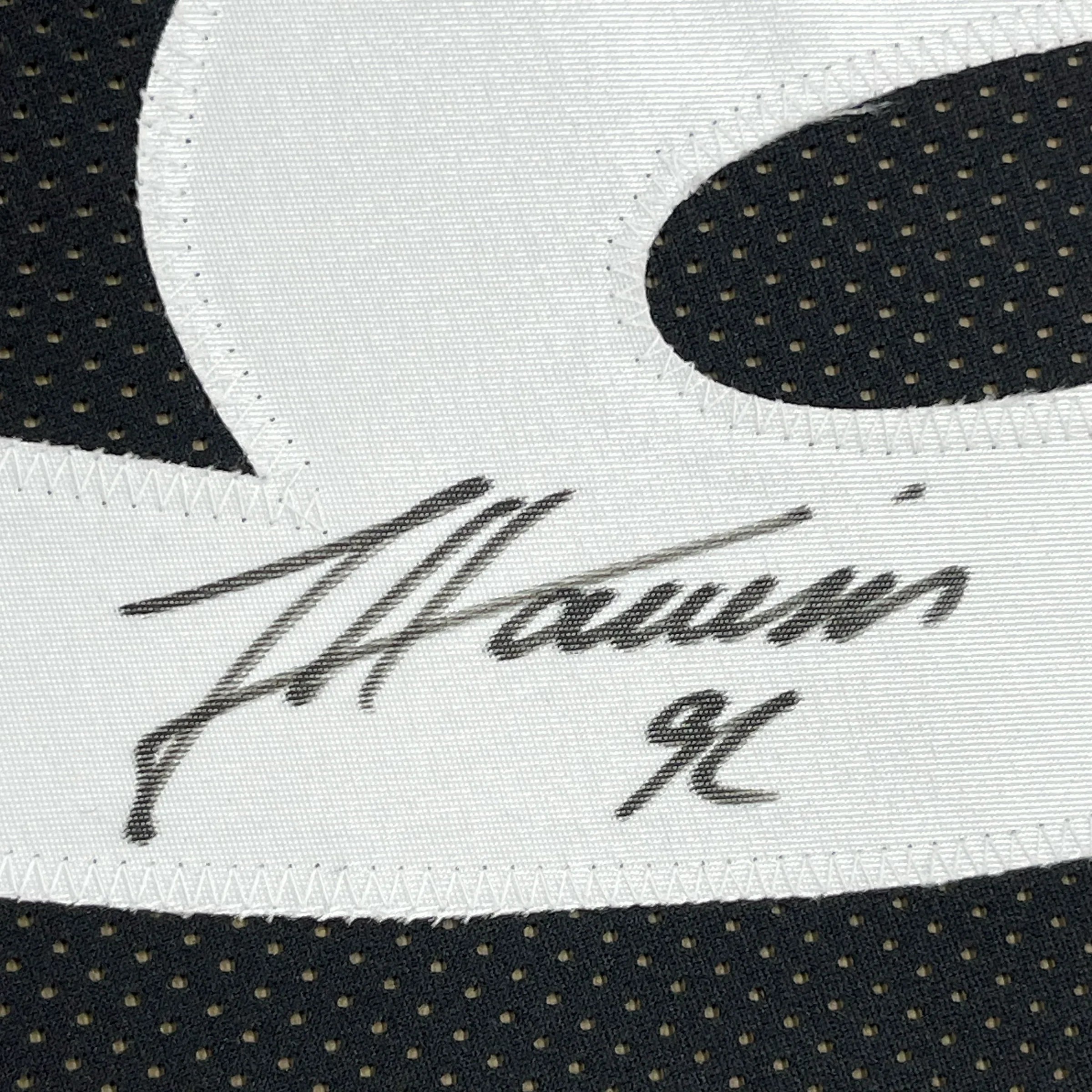 Framed Autographed/Signed James Harrison 35x39 Pittsburgh Black Football Jersey Beckett BAS COA