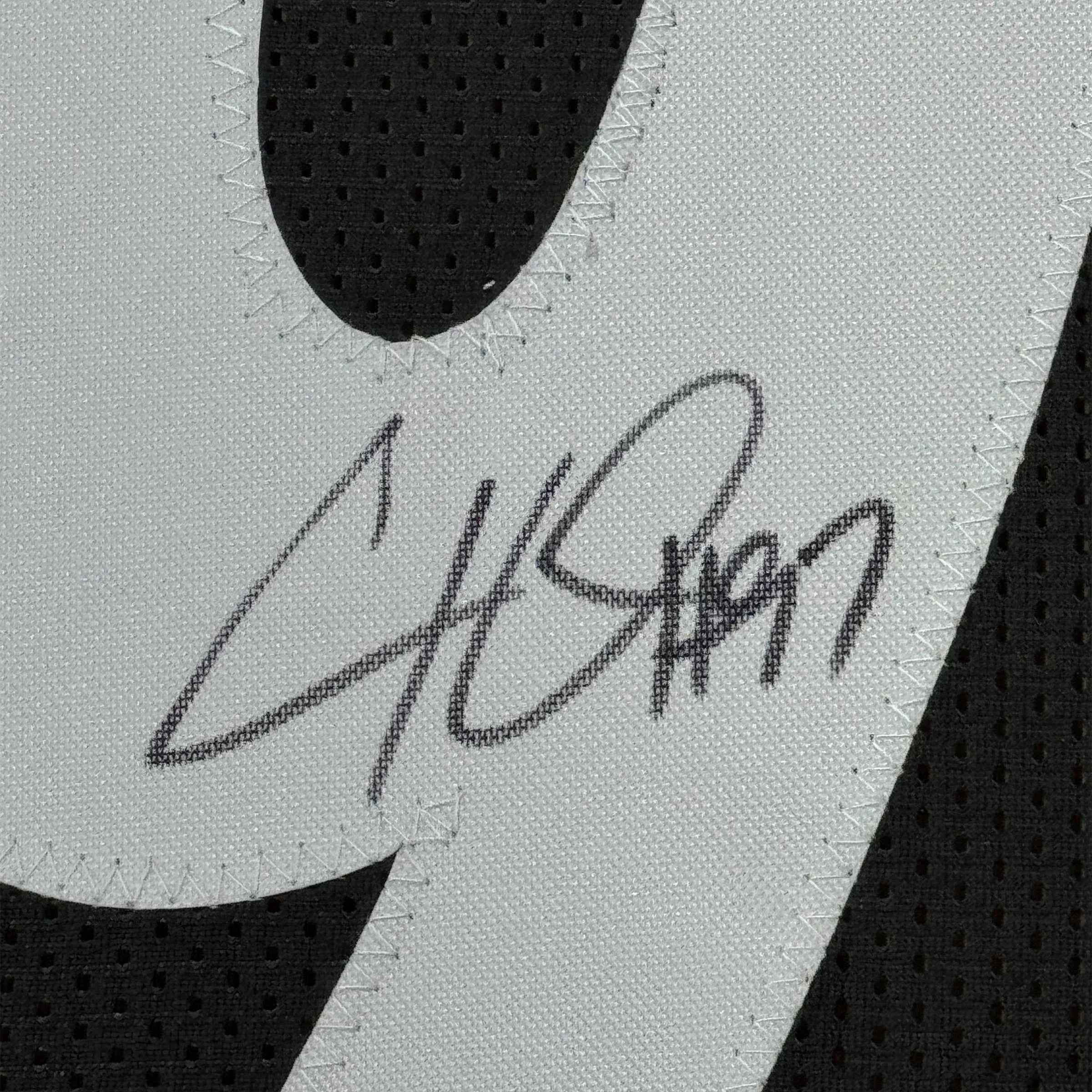 Framed Autographed/Signed Cameron Cam Heyward 35x39 Pittsburgh Black Football Jersey JSA COA