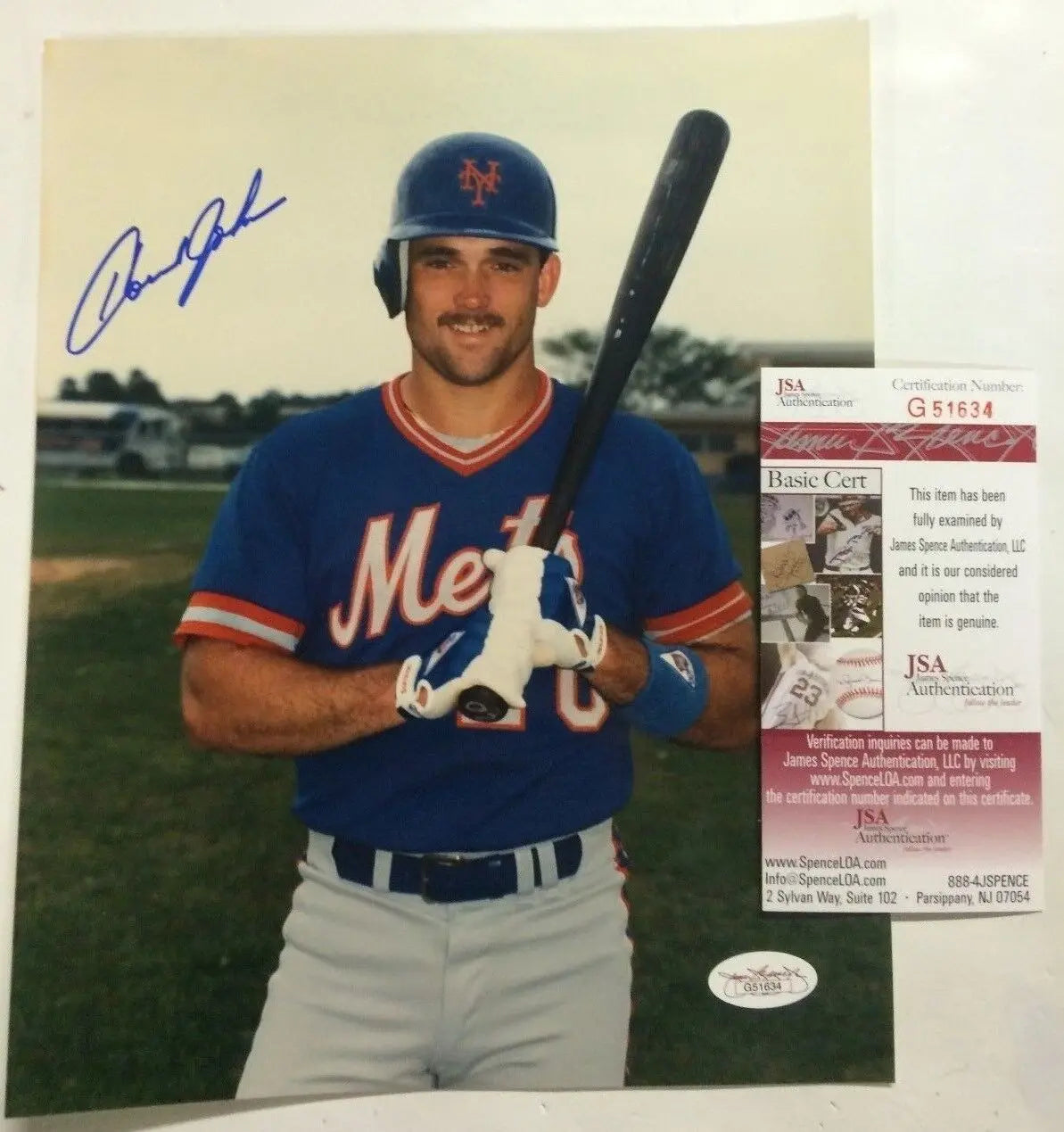 Howard Johnson Autographed Signed New York Mets 8X10 Photo Jsa  Coa