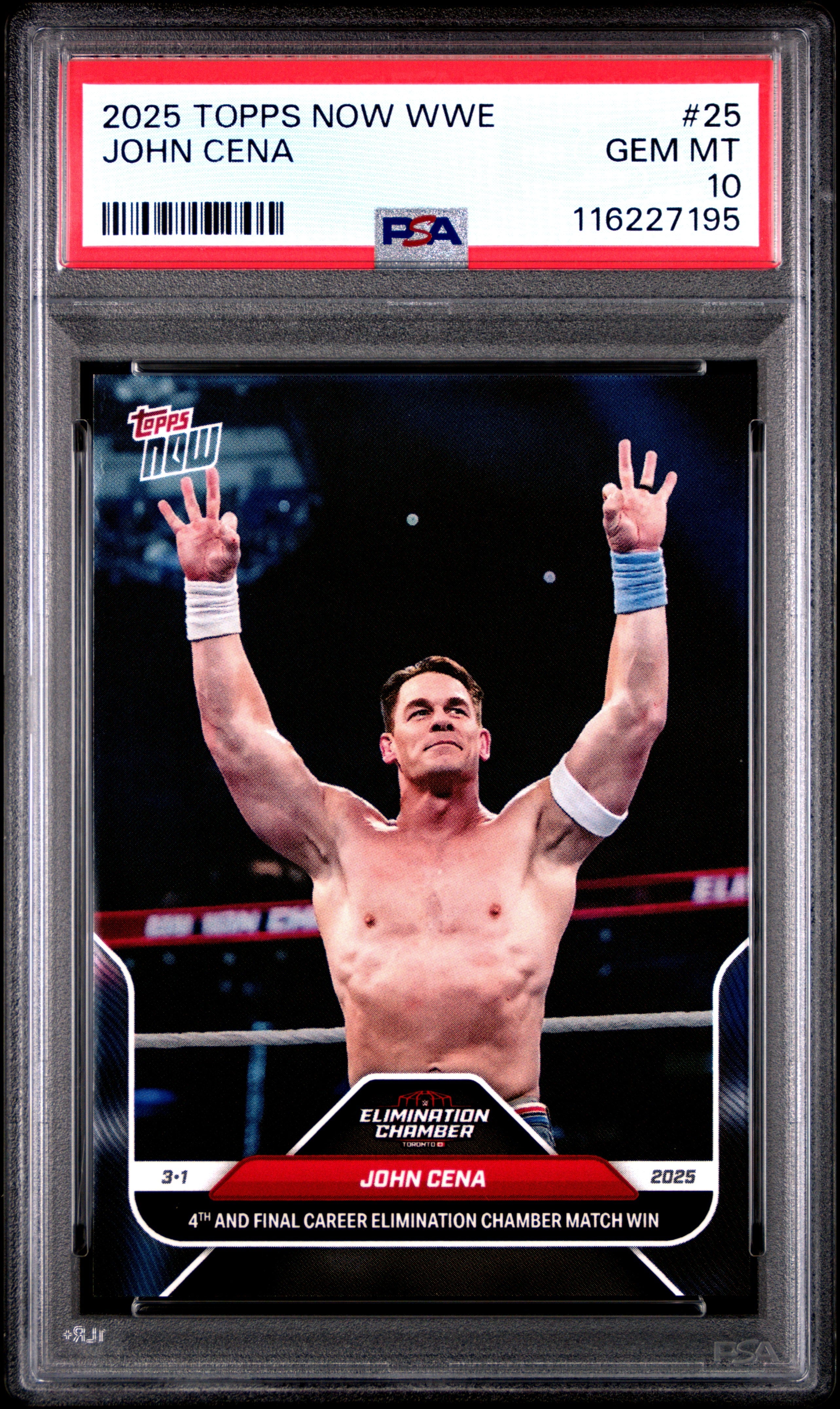 Graded 2025 Topps Now WWE John Cena #25 Wrestling Card PSA 10 Gem Mint