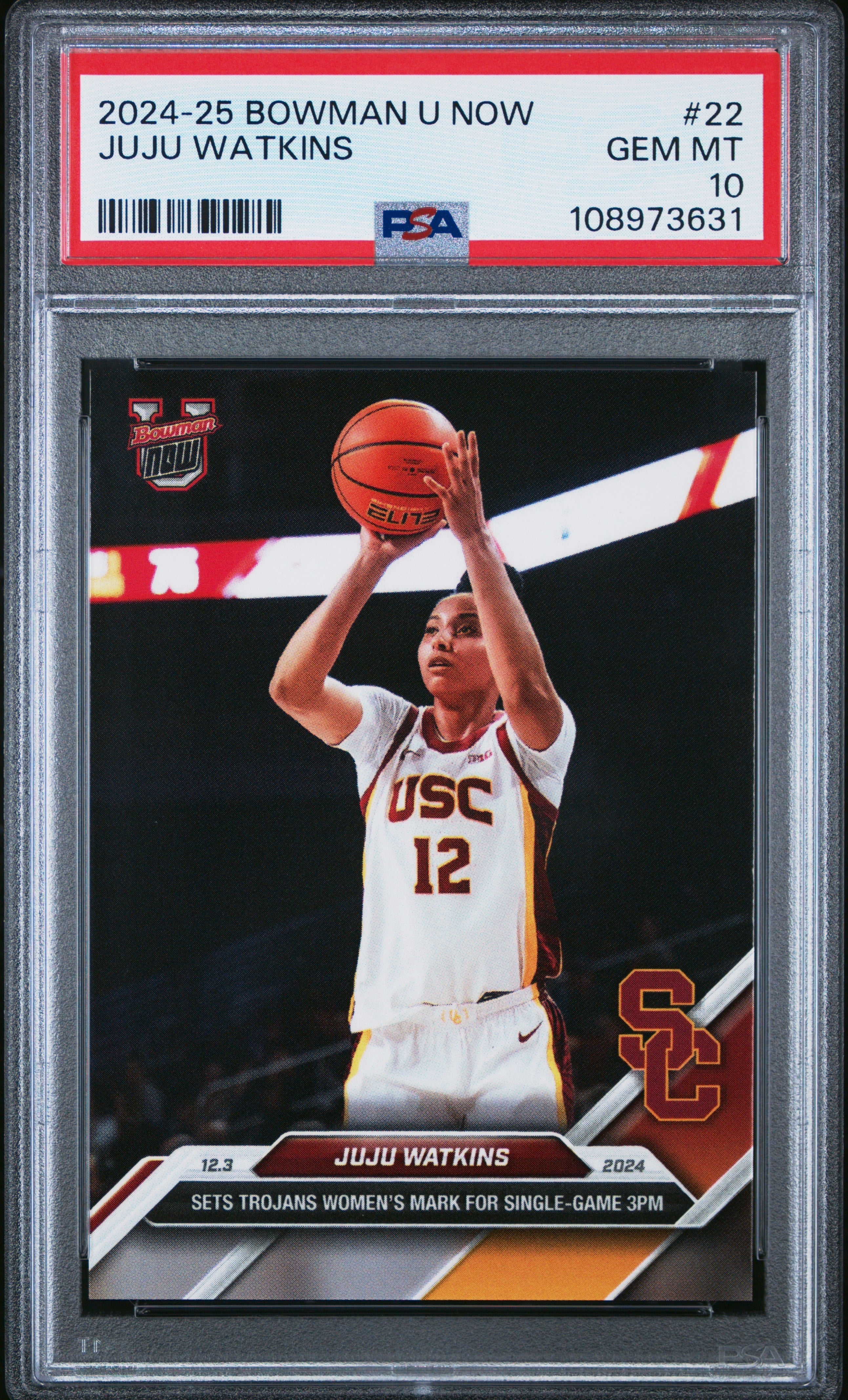 Graded 2024 Topps Bowman U Now JuJu Watkins #22 Rookie RC Basketball Card PSA 10 Gem Mint