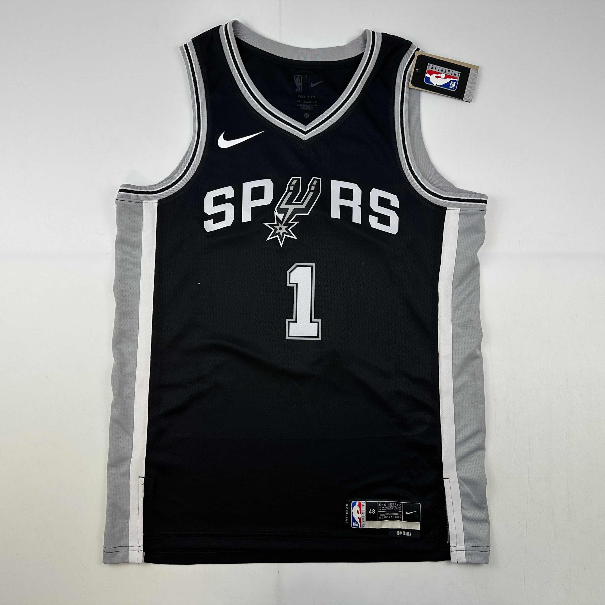 Autographed/Signed Victor Wembanyama San Antonio Spurs Black Authentic Swingman Basketball Jersey Fanatics COA