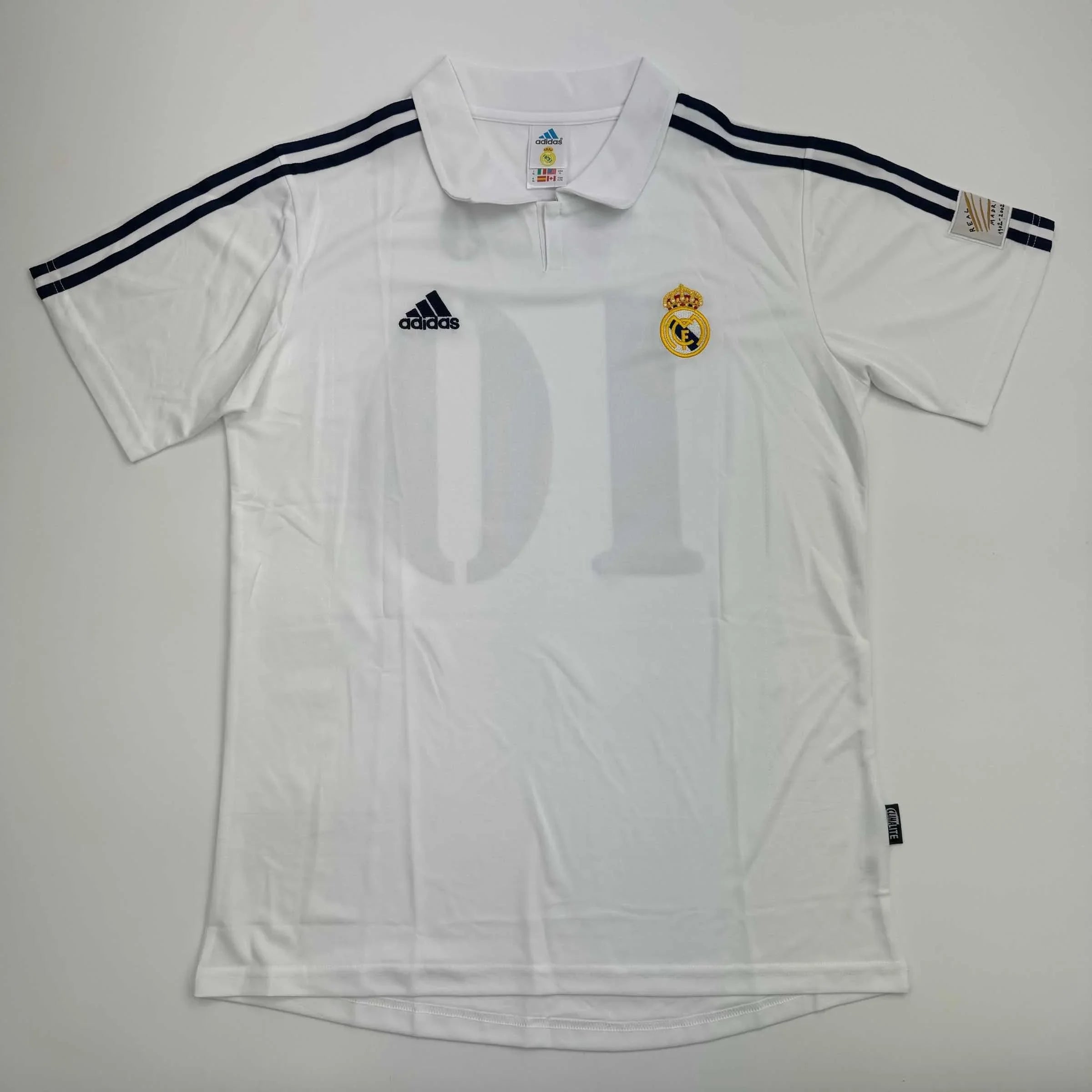 Autographed/Signed Luis Figo Real Madrid White Soccer Jersey Beckett BAS COA