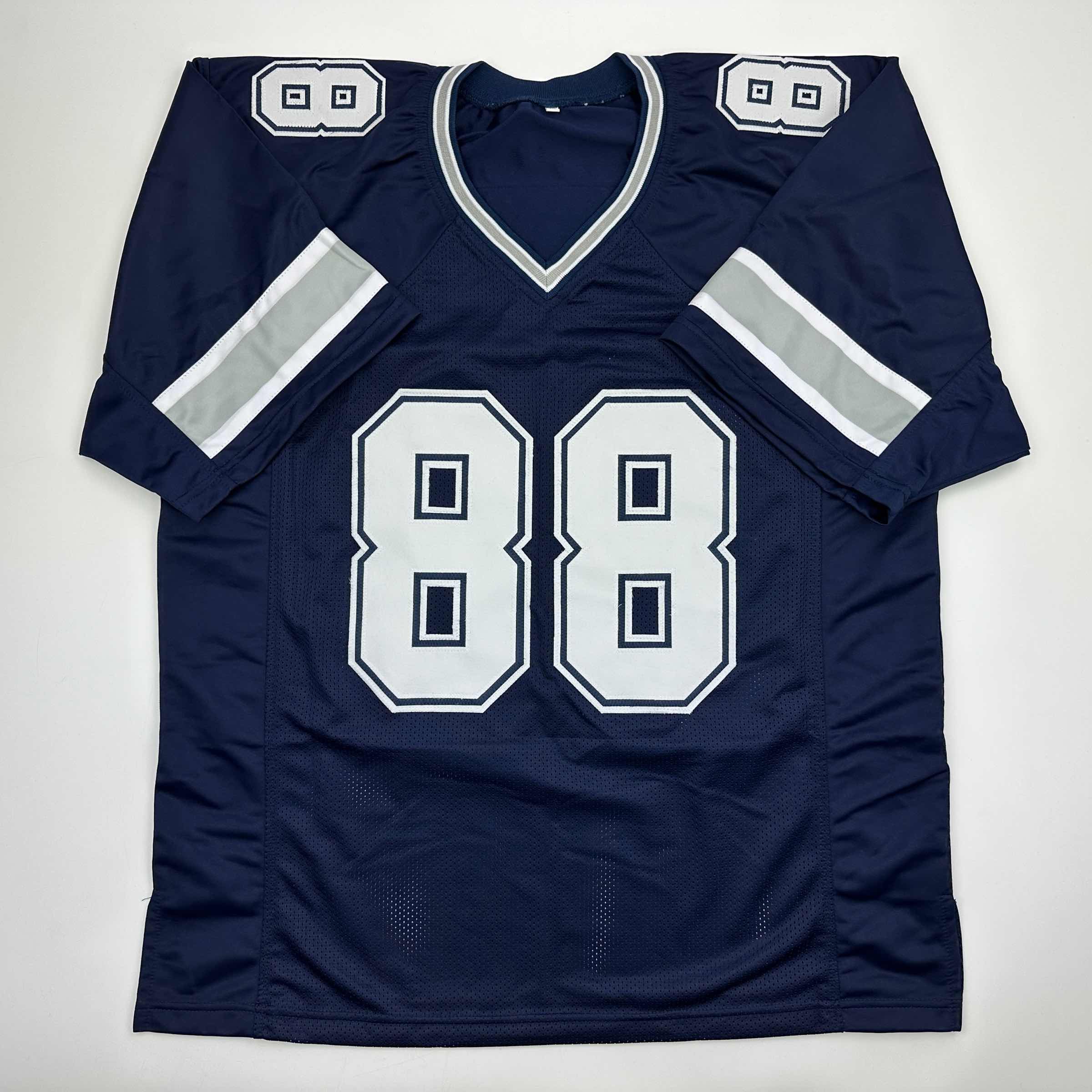 Autographed/Signed Michael Irvin Dallas Blue Football Jersey JSA COA