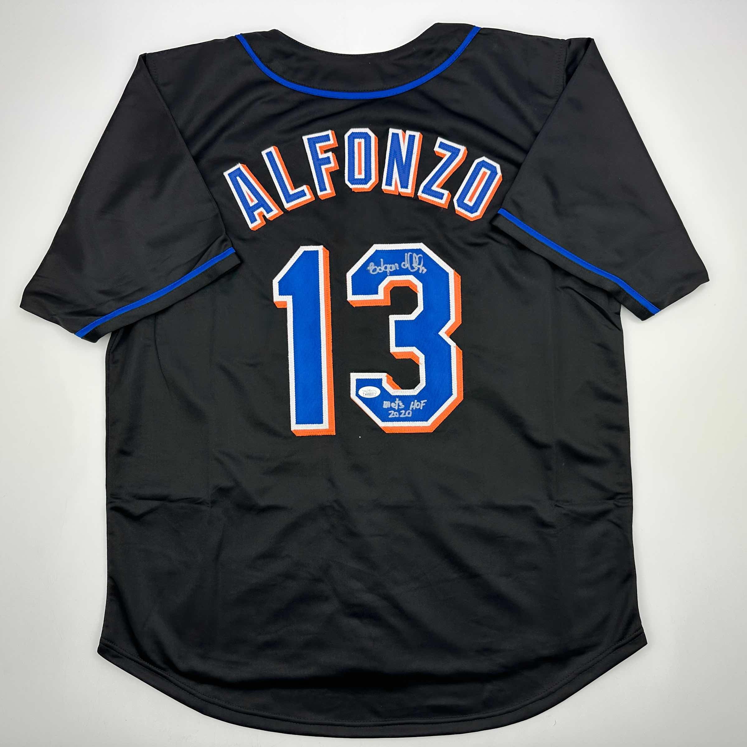 Autographed/Signed Edgardo Alfonzo New York Black Baseball Jersey JSA COA