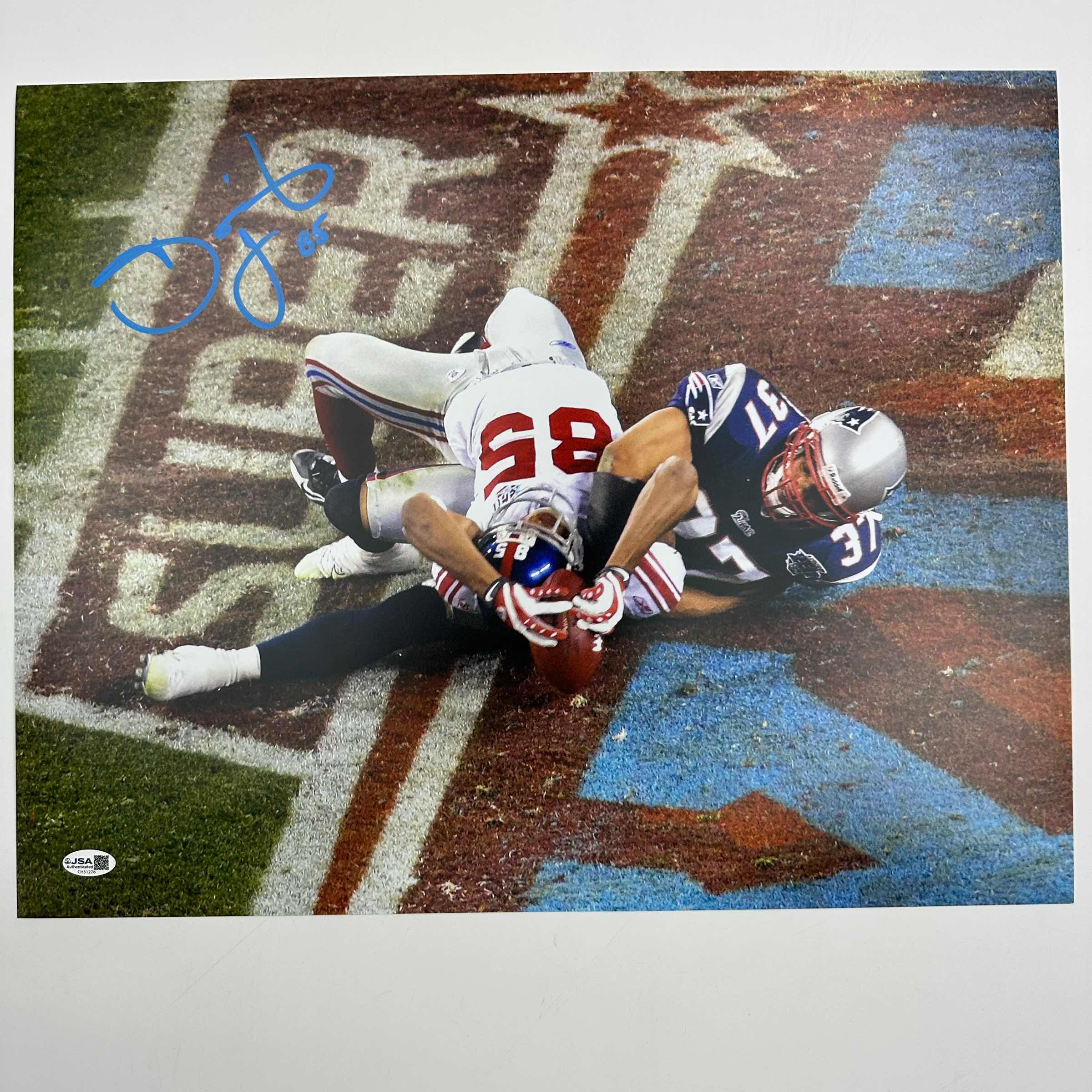 Autographed/Signed David Tyree The Catch Super Bowl XLII New York Giants 16x20 Football Photo JSA COA