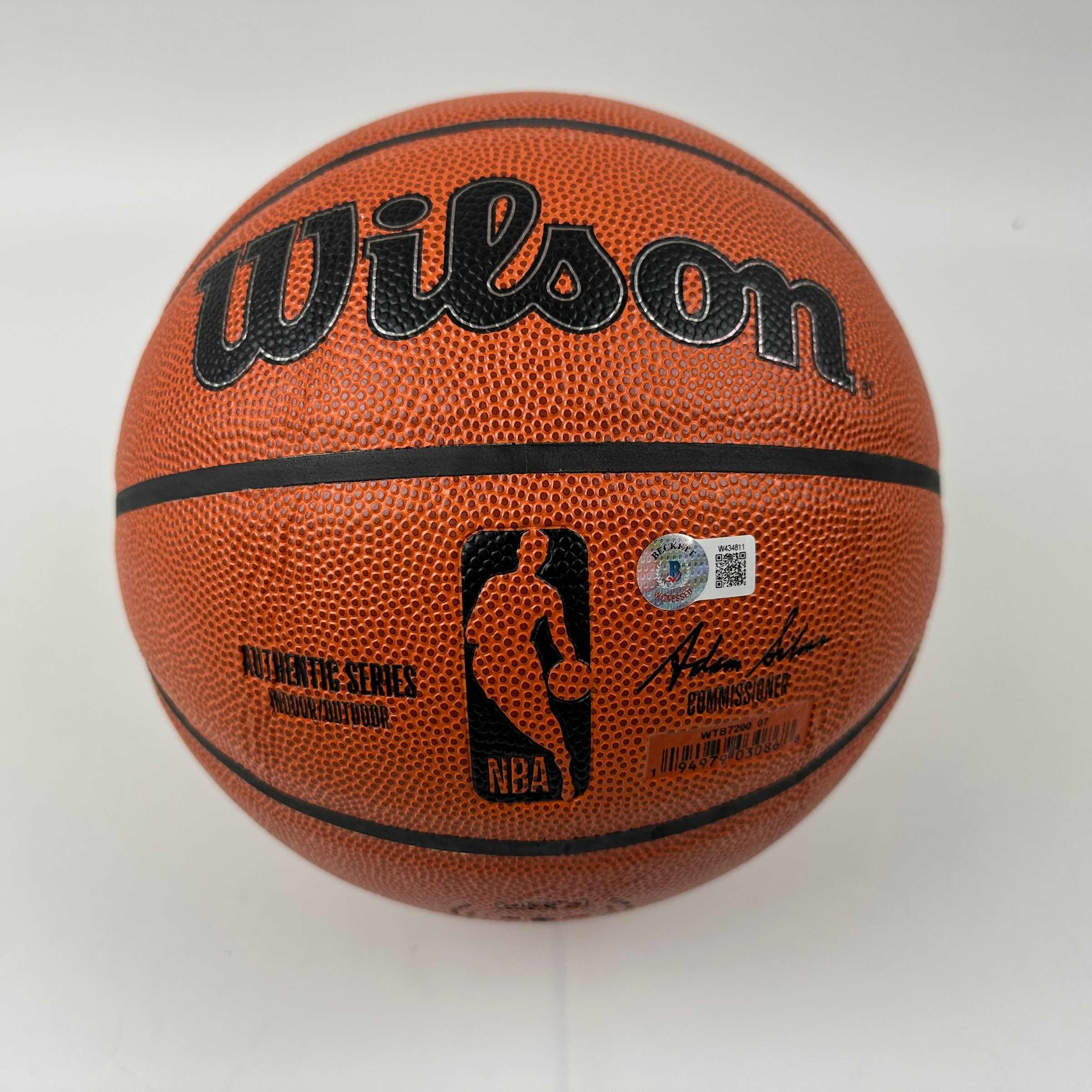 Autographed/Signed James Harden Los Angeles LA Clippers Full Size Wilson Basketball Beckett BAS COA