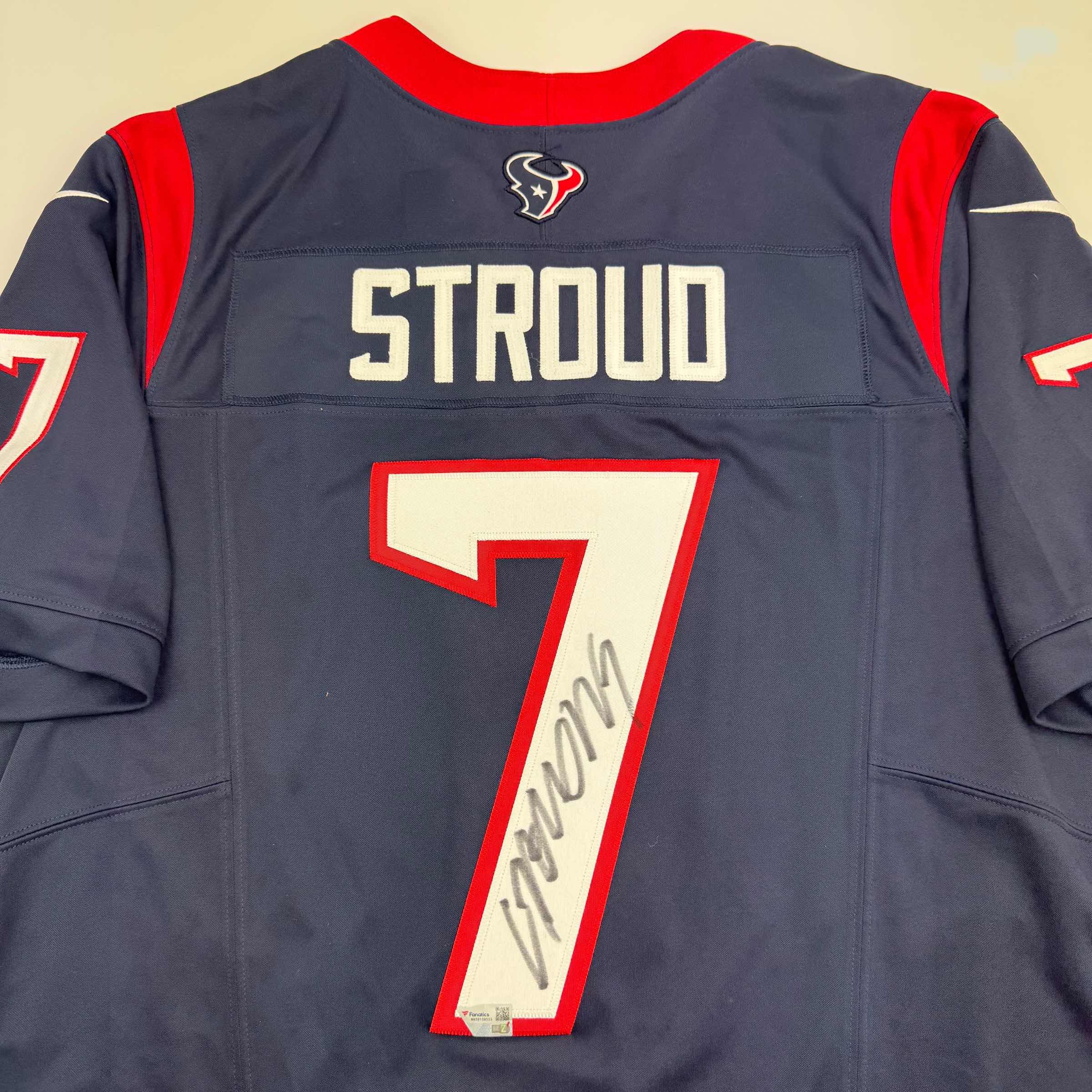 Autographed/Signed C.J CJ Stroud Houston Blue Nike Dri-Fit Limited Football Jersey Fanatics COA