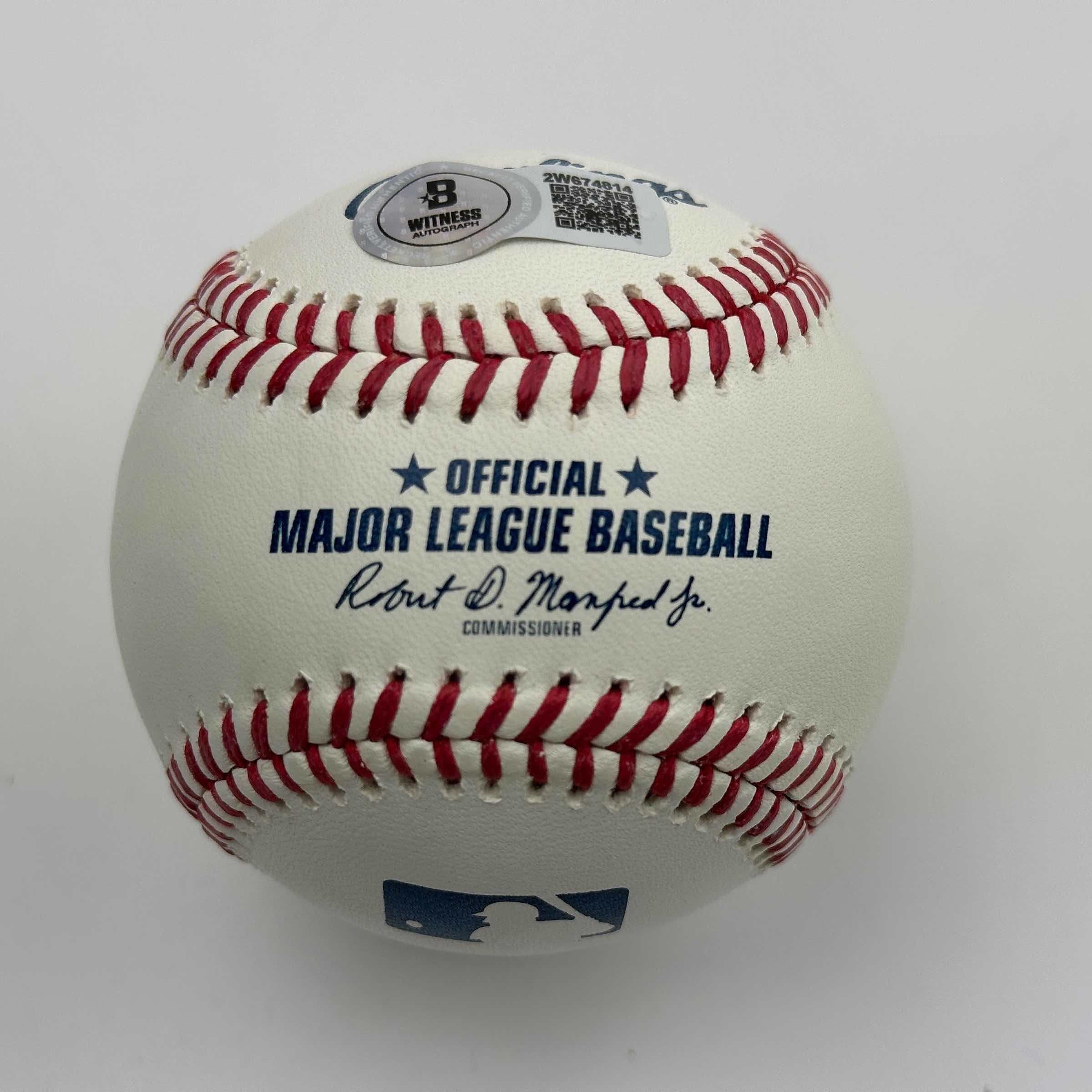Autographed/Signed Cecil Fielder Rawlings Official Major League Baseball ROML Beckett BAS COA