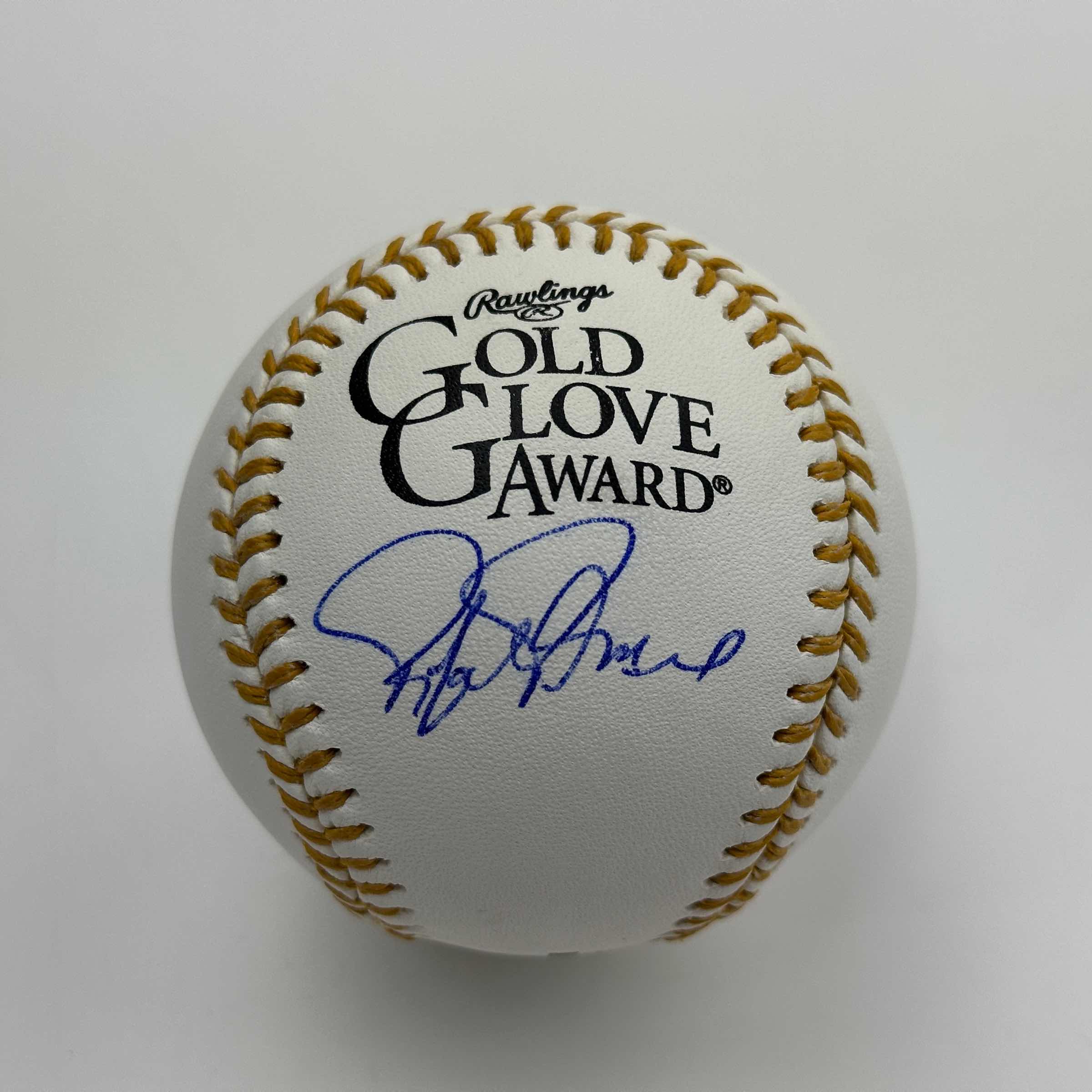 Autographed/Signed Rafael Palmeiro Gold Glove Rawlings Official Major League Baseball ROML JSA COA