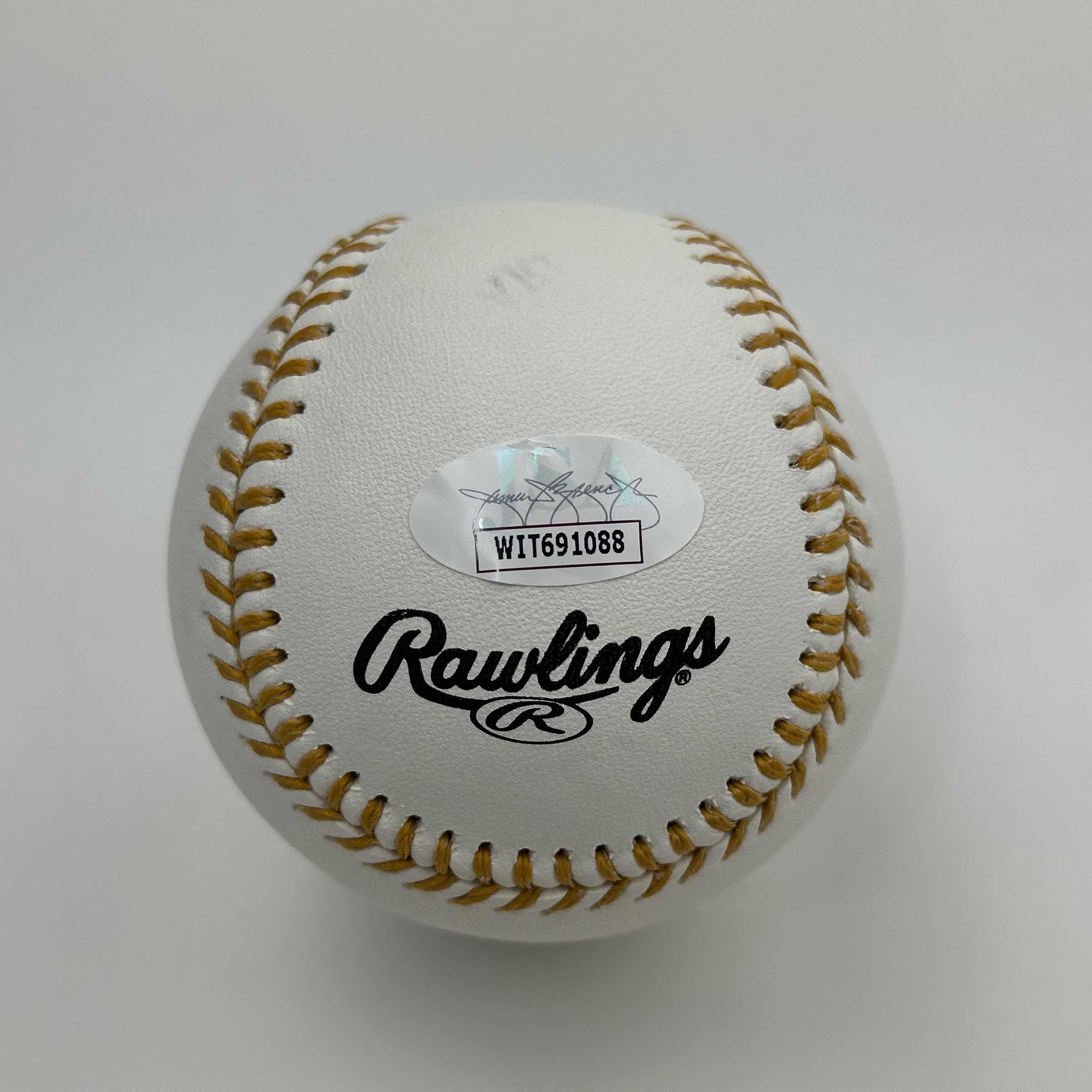 Autographed/Signed Rafael Palmeiro Gold Glove Rawlings Official Major League Baseball ROML JSA COA