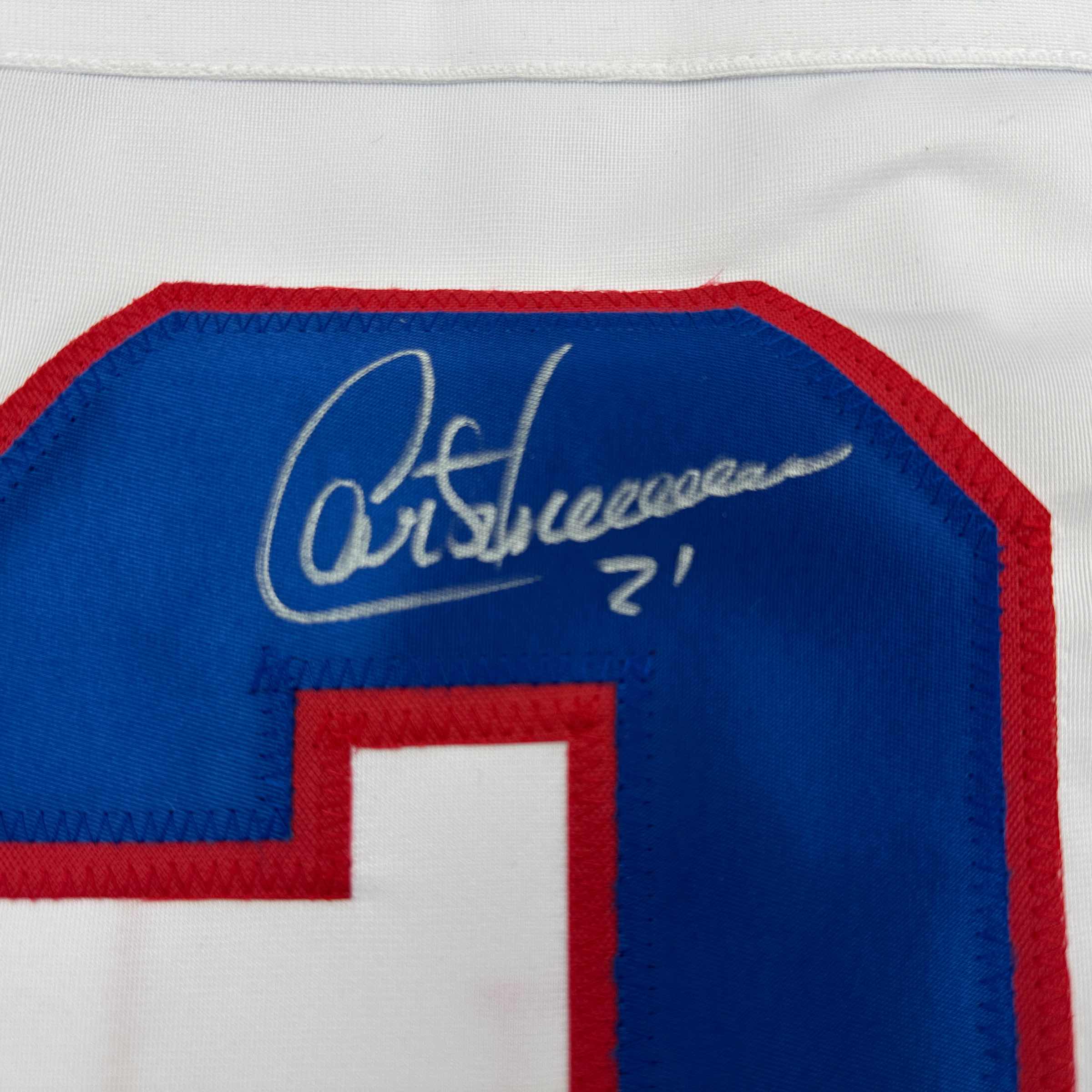 Autographed/Signed Guy Carbonneau Montreal White Hockey Jersey JSA COA