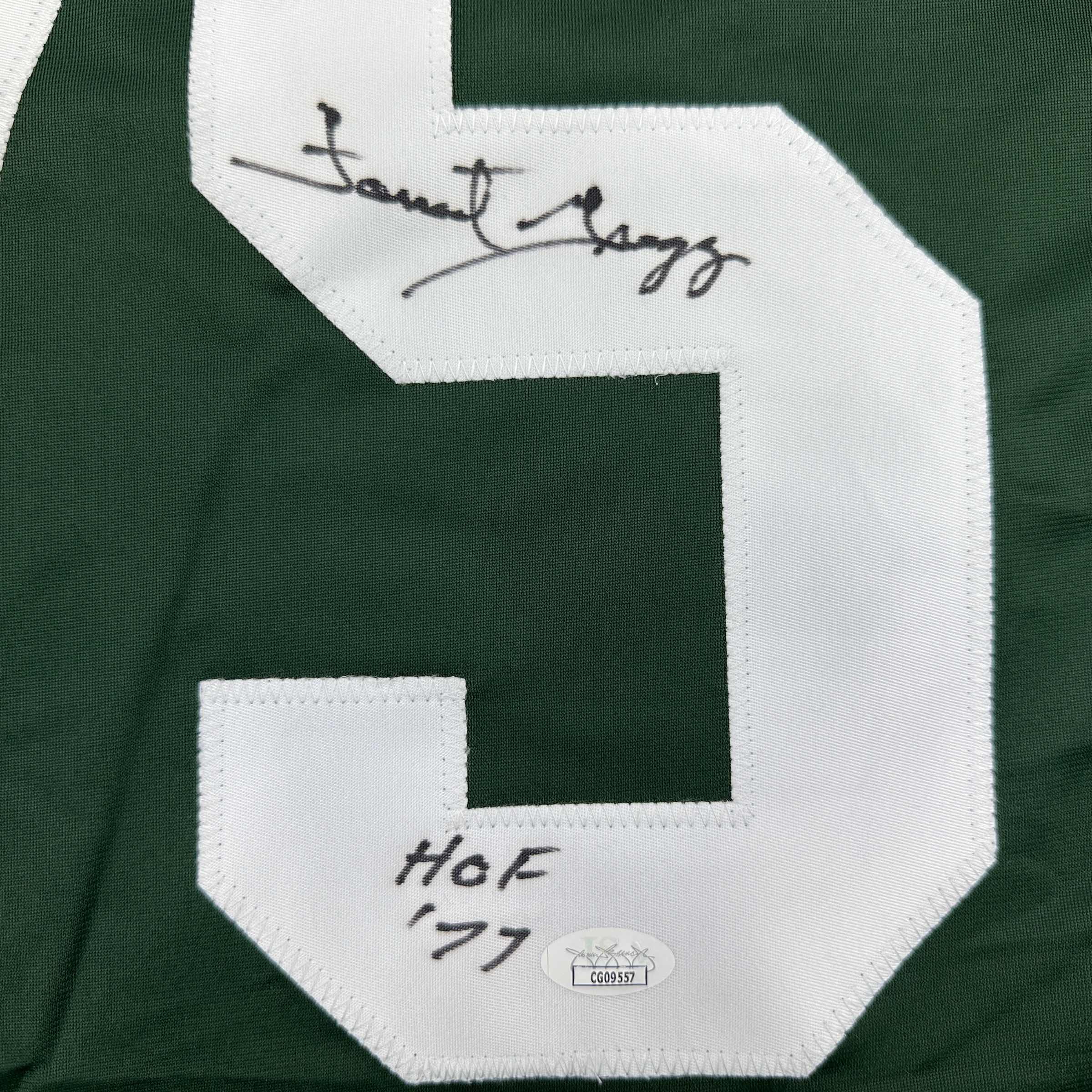 Autographed/Signed Forrest Gregg HOF 77 Green Bay Green Football Jersey JSA COA