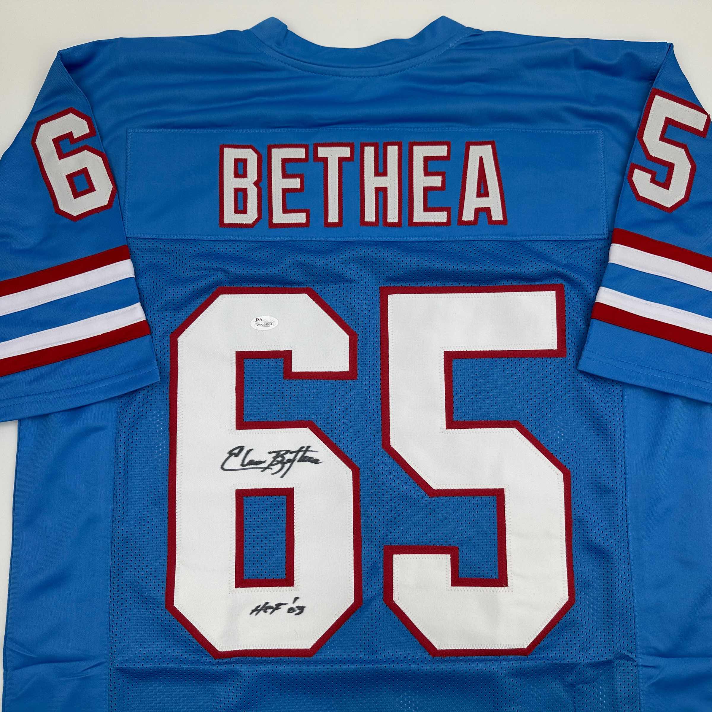 Autographed/Signed Elvin Bethea HOF 03 Tennessee Retro Light Blue Football Jersey JSA COA